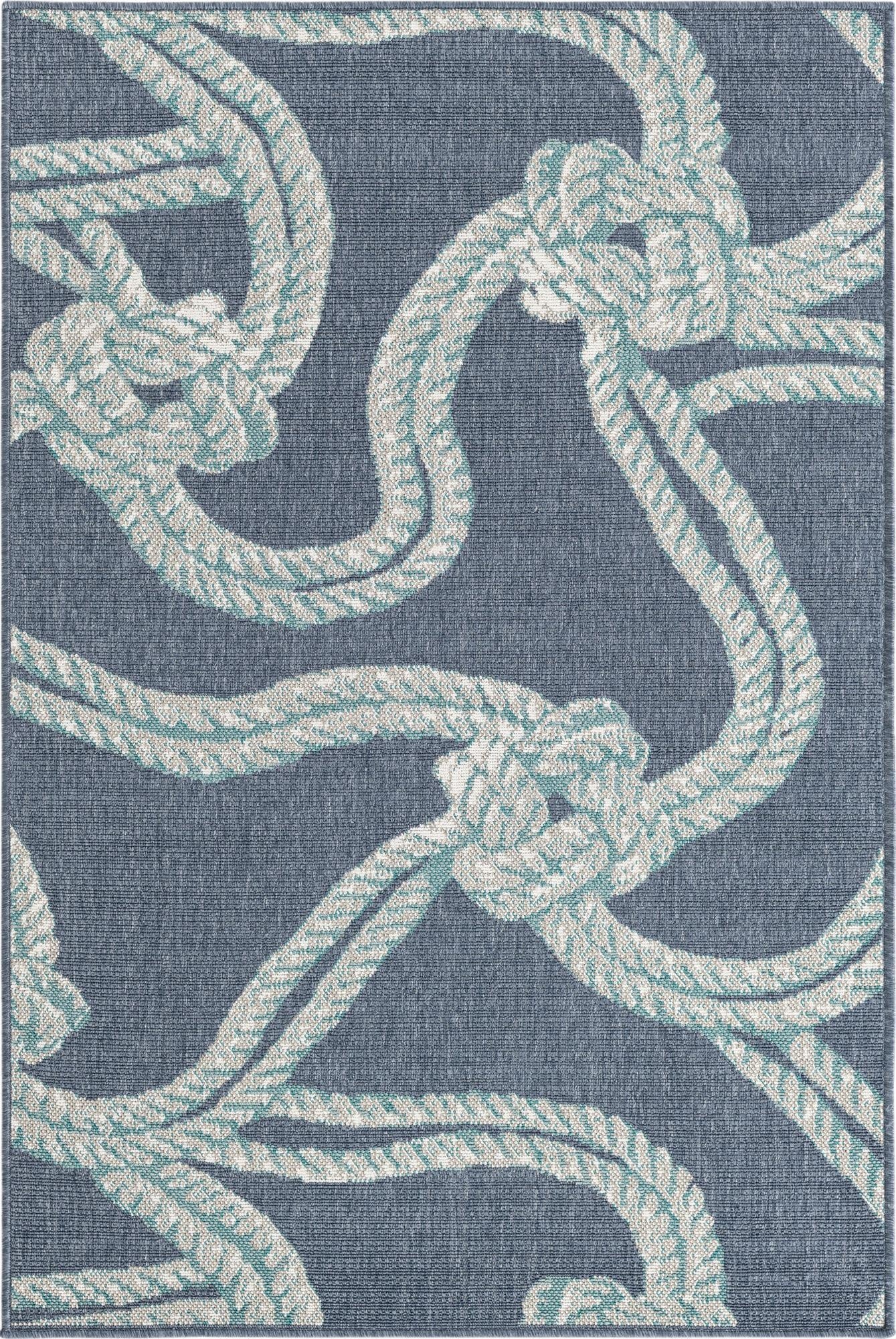  4' x 6'  Washable Coastal Indoor / Outdoor Rug