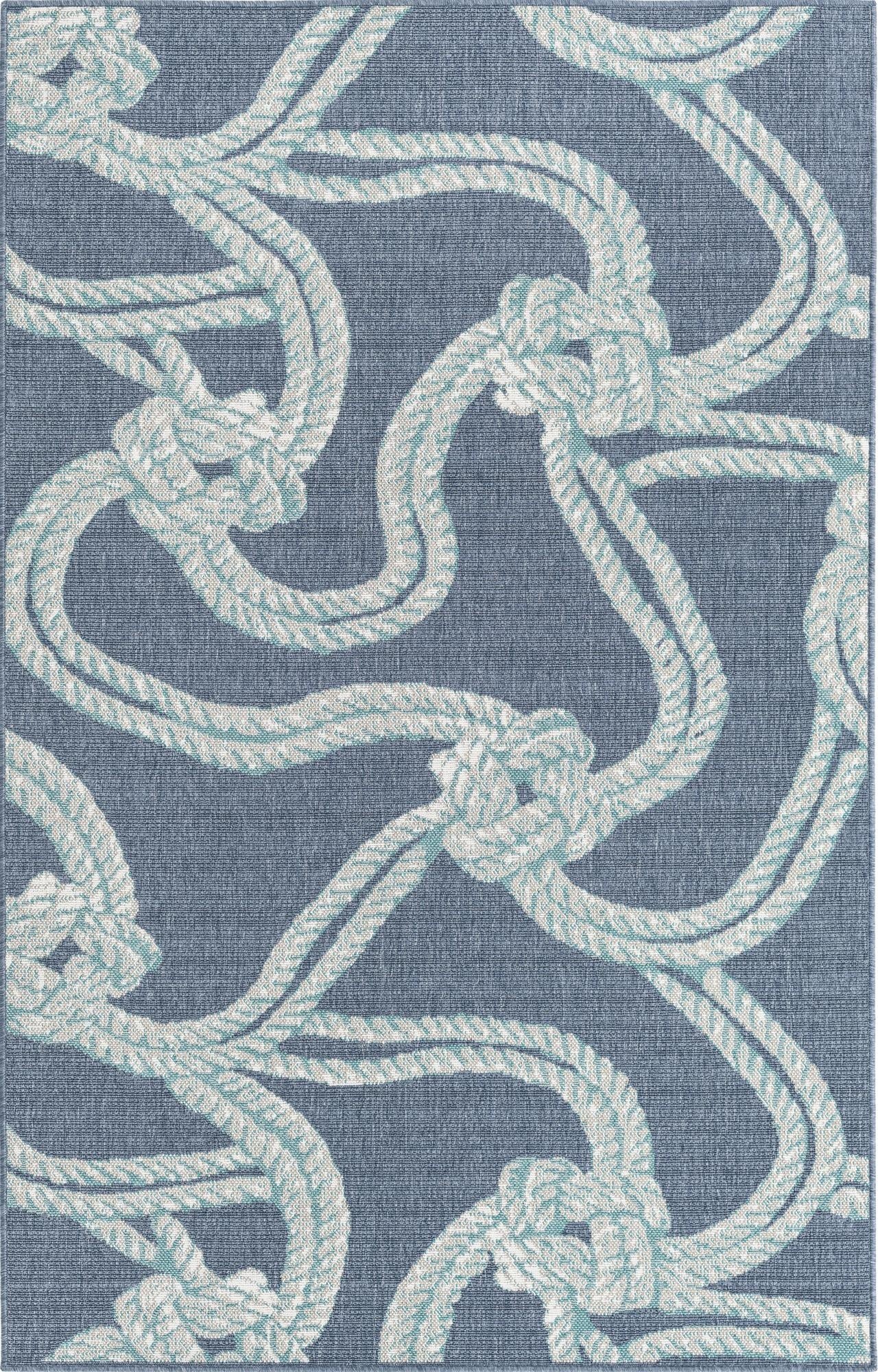  5' 3 x 8'  Washable Coastal Indoor / Outdoor Rug