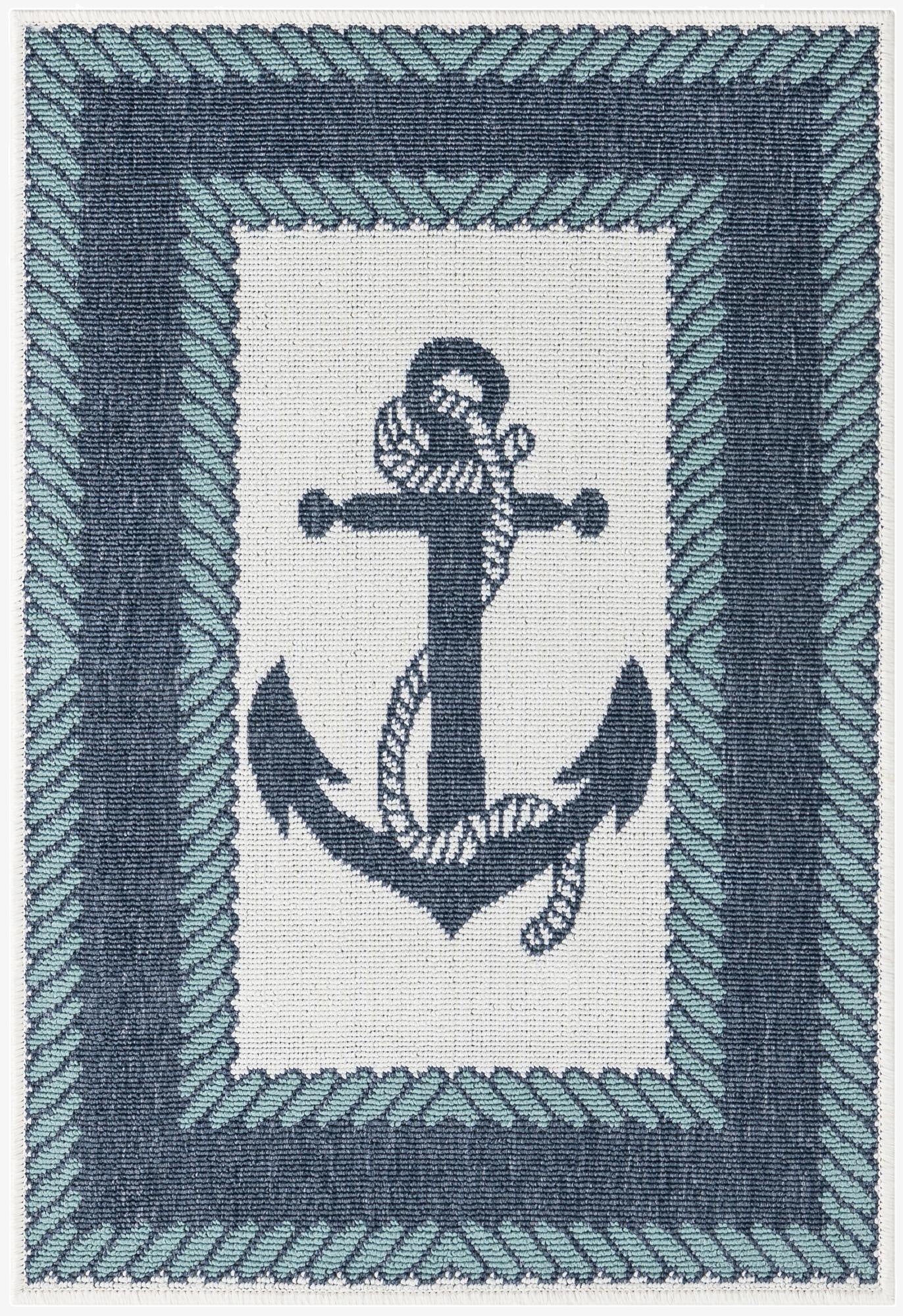  2' x 3'  Washable Coastal Indoor / Outdoor Rug