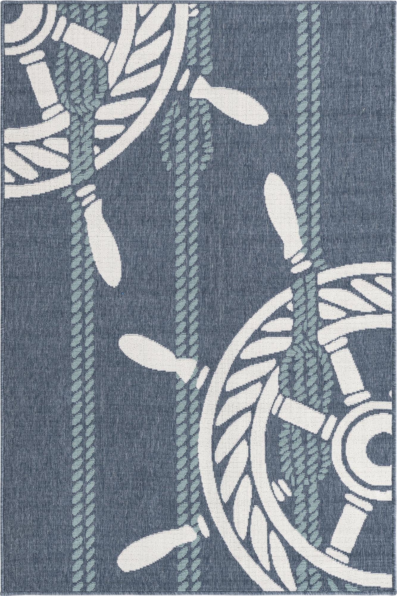  4' x 6'  Washable Coastal Indoor / Outdoor Rug