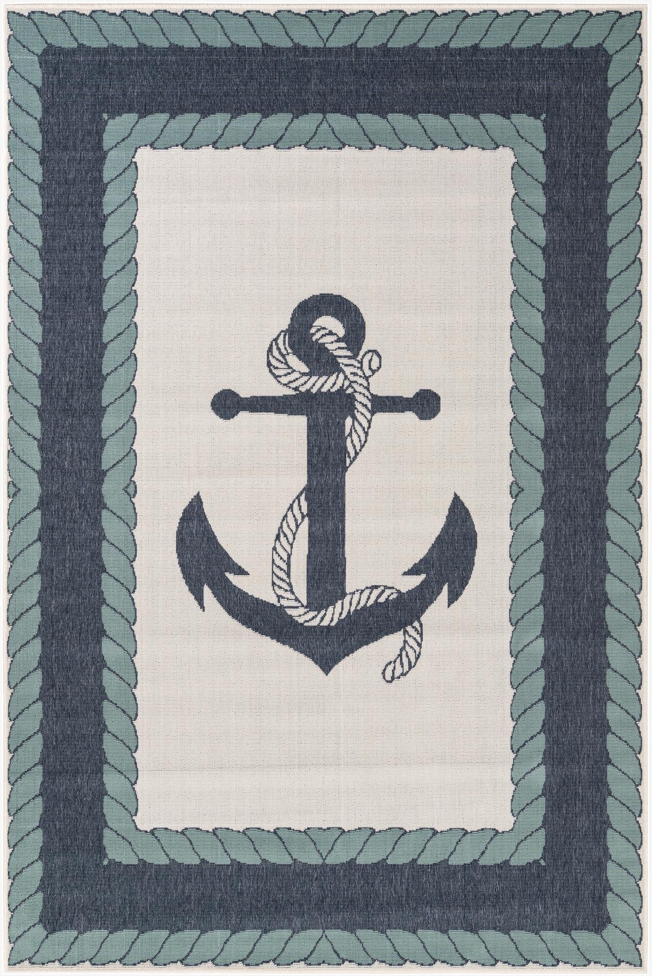 Primary image  6' x 9'  Washable Coastal Indoor / Outdoor Rug