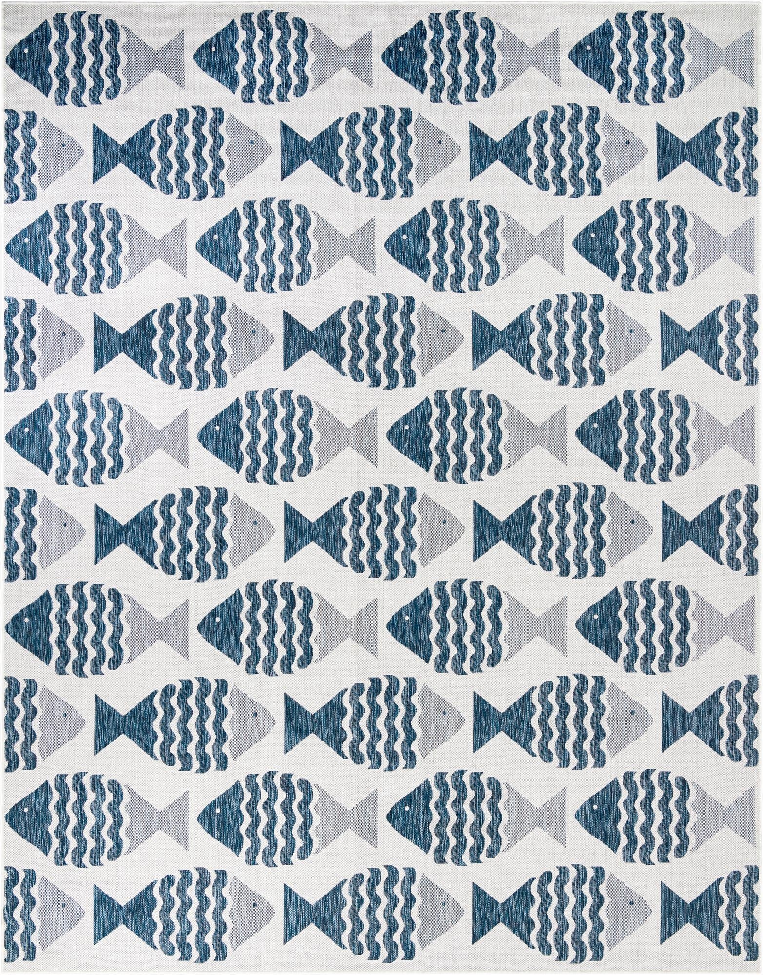 Primary image  10' x 13'  Washable Coastal Indoor / Outdoor Rug
