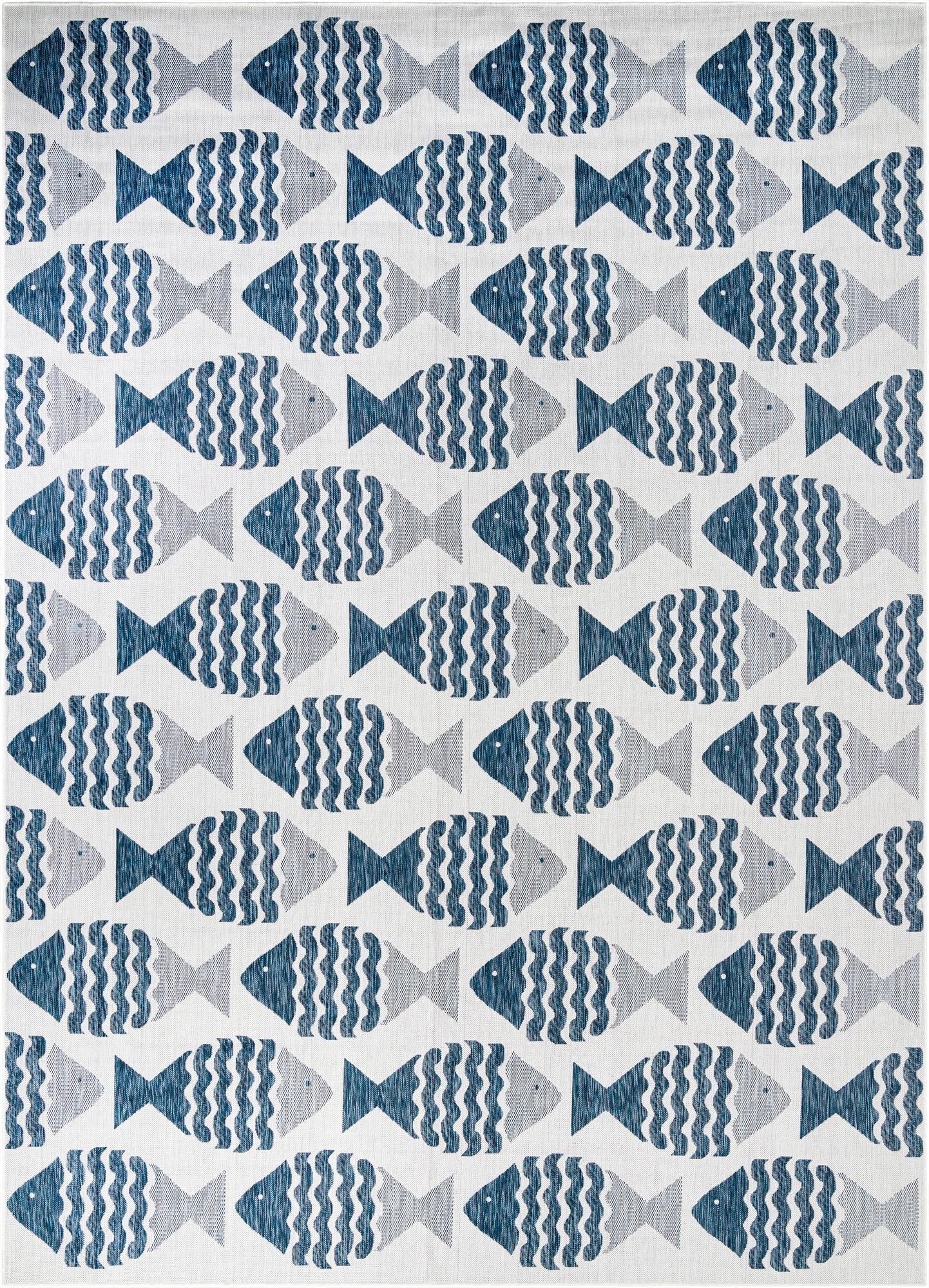  10' x 14'  Washable Coastal Indoor / Outdoor Rug