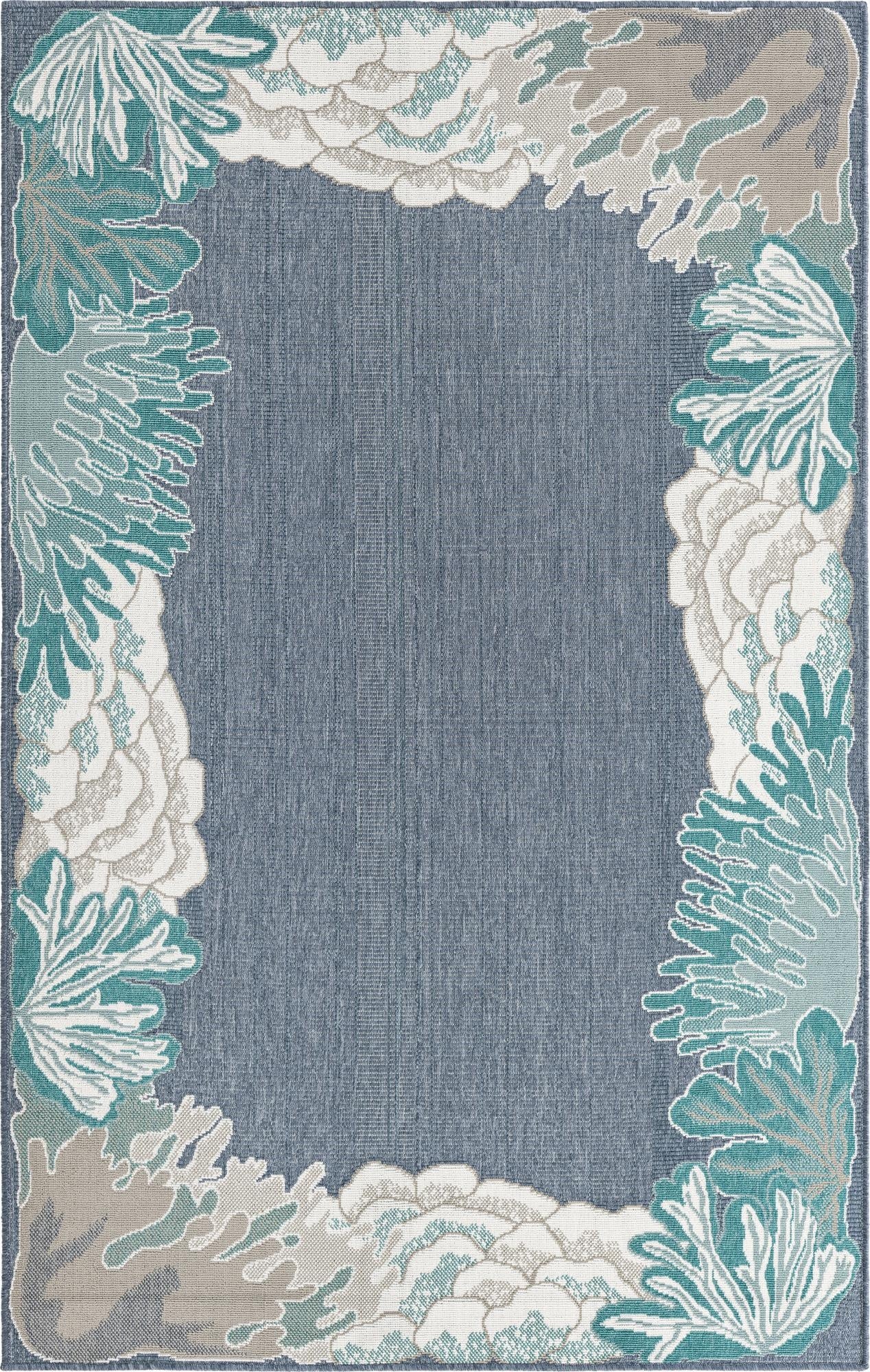  5' 3 x 8'  Washable Coastal Indoor / Outdoor Rug