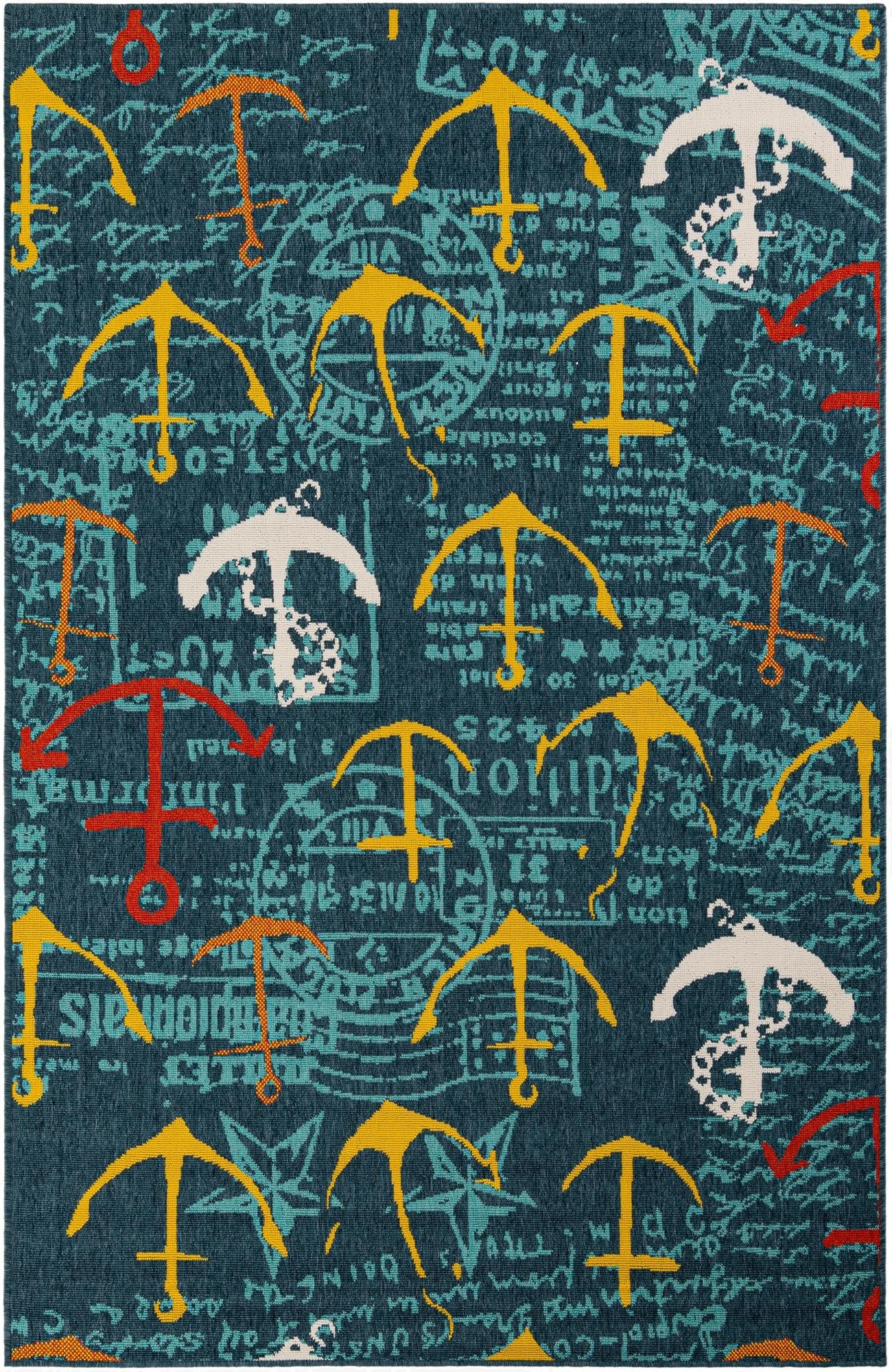  5' x 8'  Washable Coastal Indoor / Outdoor Rug