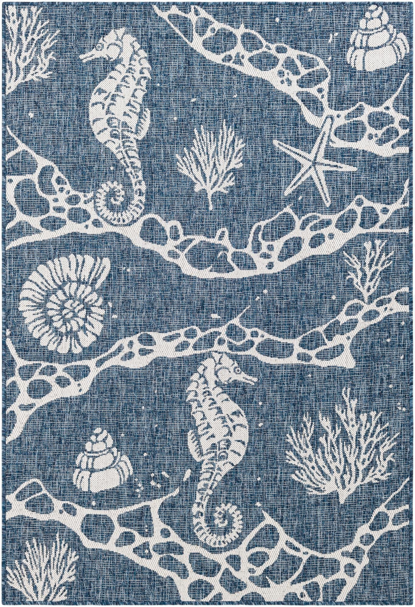  4' x 6'  Washable Coastal Indoor / Outdoor Rug