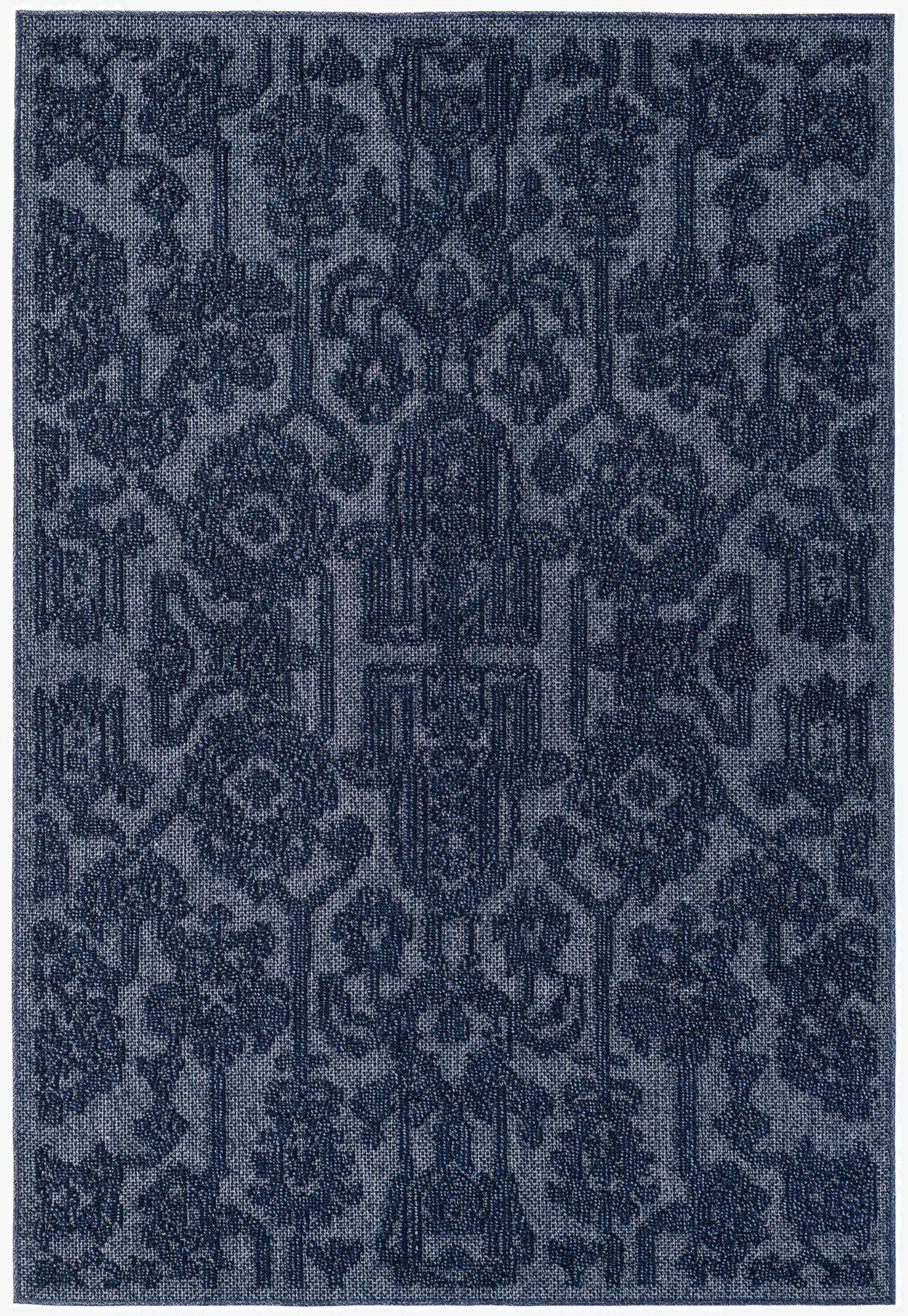  5' 3 x 7' 8  Washable Floral Indoor / Outdoor Rug