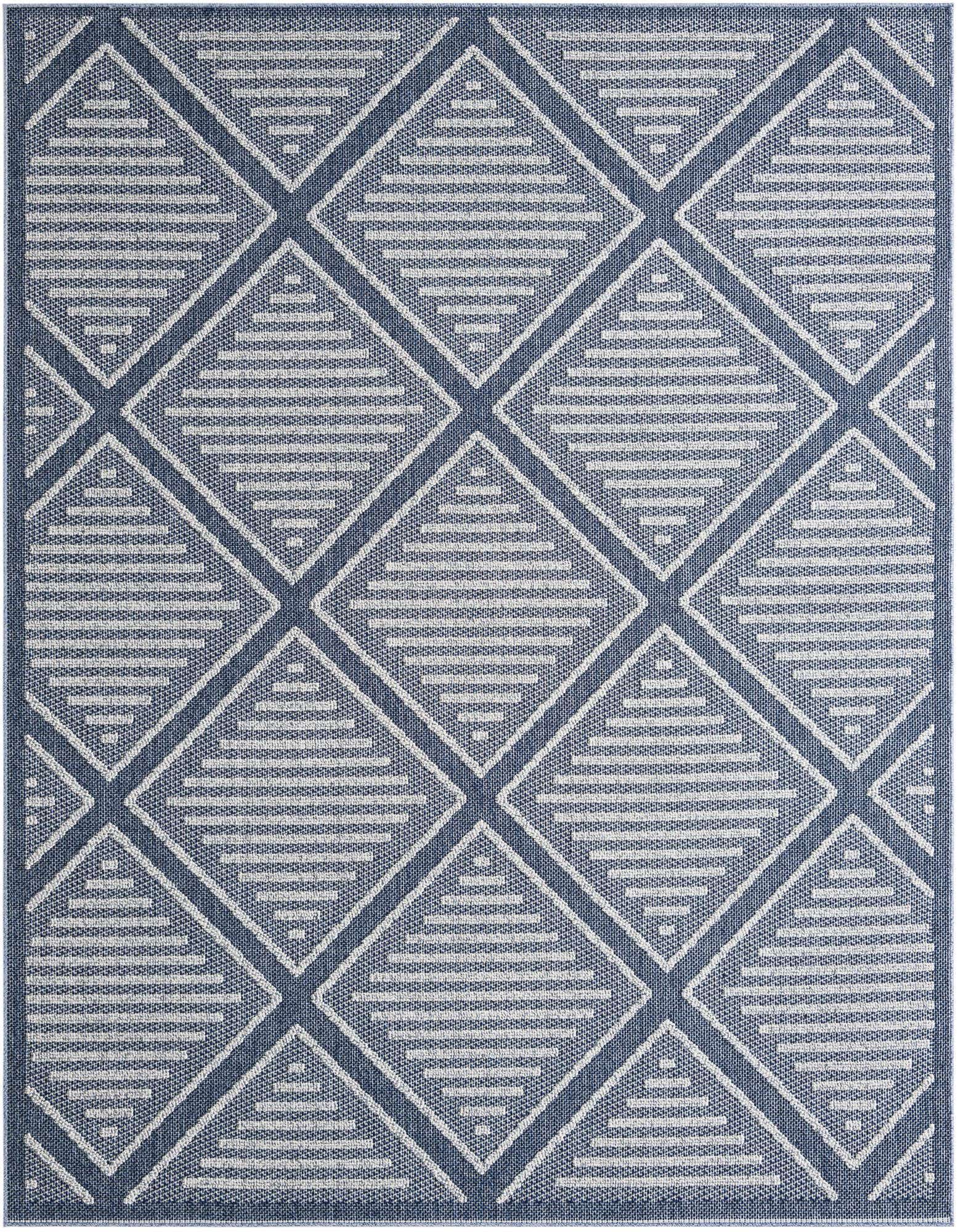 Primary image  7' 10 x 10'  Washable Lattice Indoor / Outdoor Rug