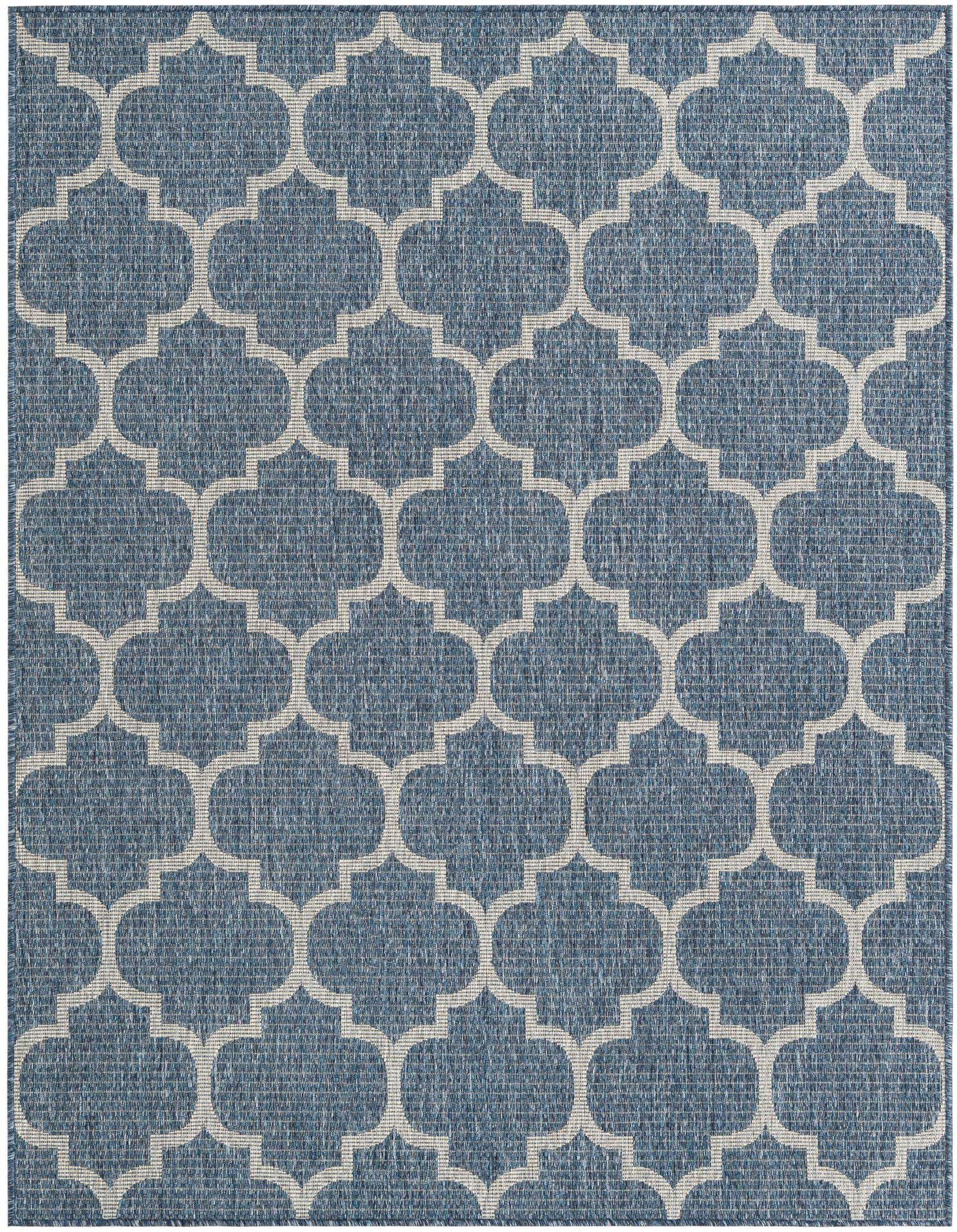 Primary image  5' 3 x 7'  Washable Lattice Indoor / Outdoor Rug