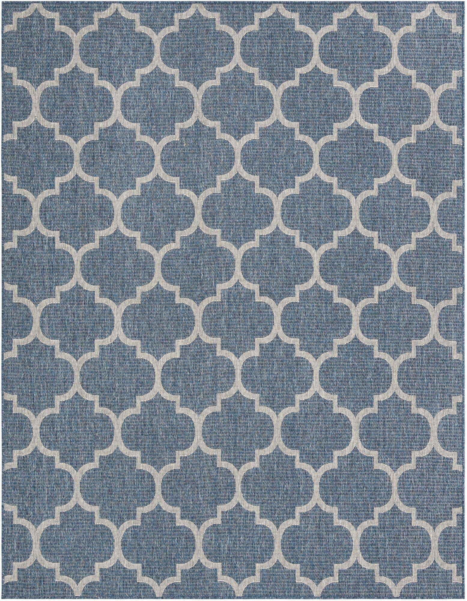Primary image  7' 10 x 10'  Washable Lattice Indoor / Outdoor Rug