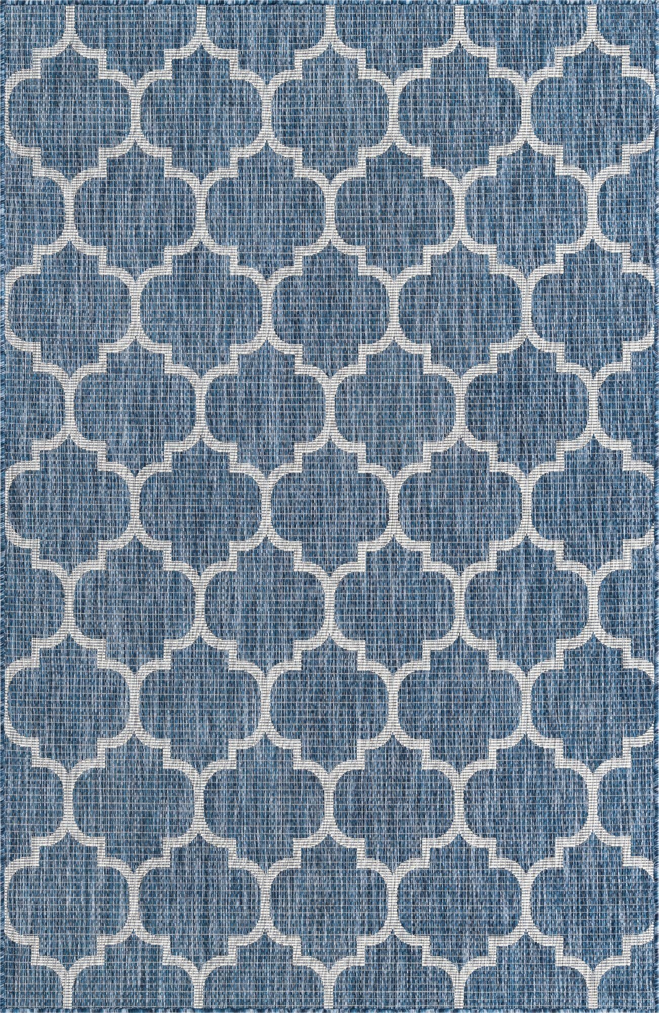  5' 3 x 8'  Washable Lattice Indoor / Outdoor Rug