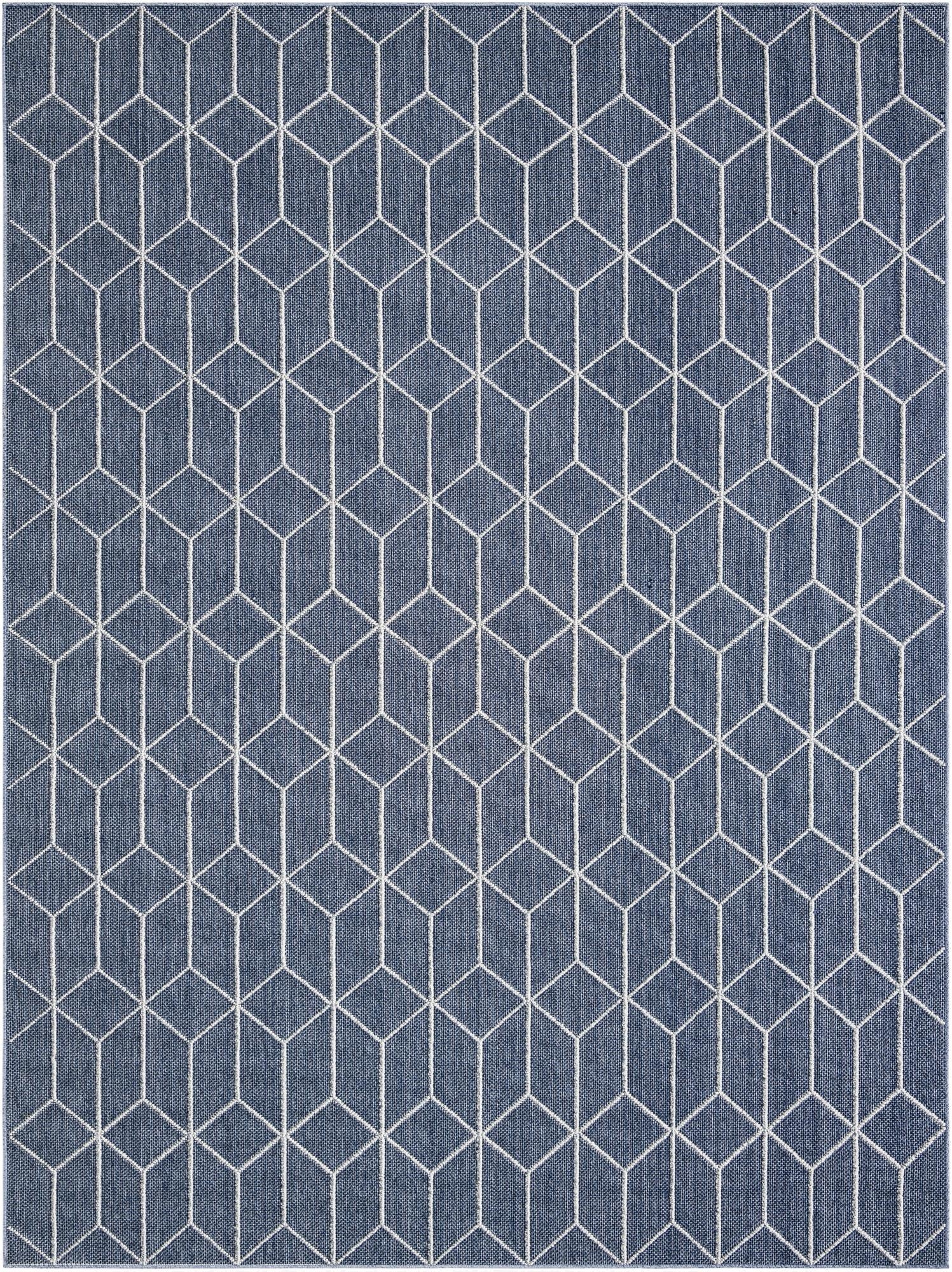  10' x 14' 1  Washable Lattice Indoor / Outdoor Rug