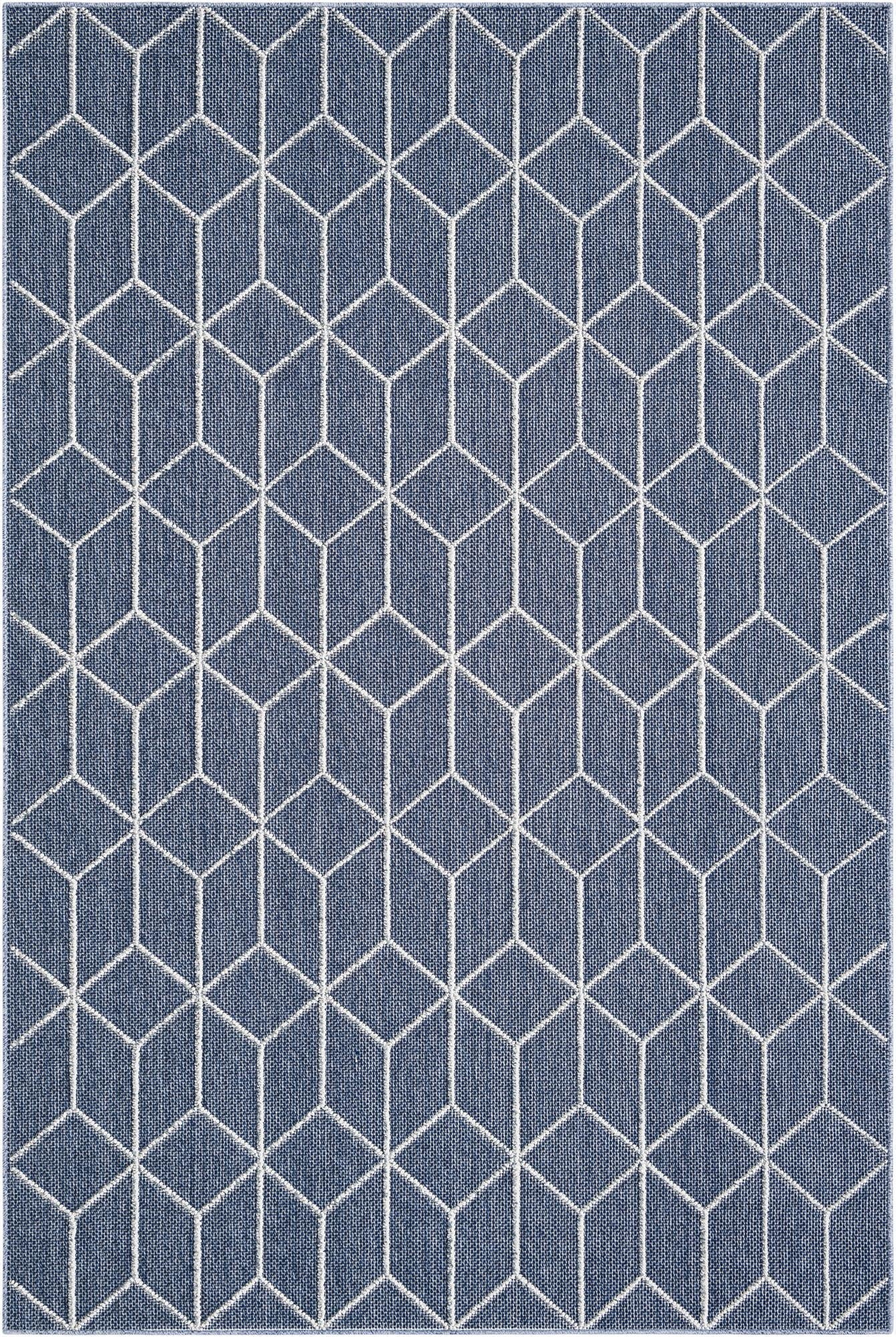  6' 1 x 9'  Washable Lattice Indoor / Outdoor Rug