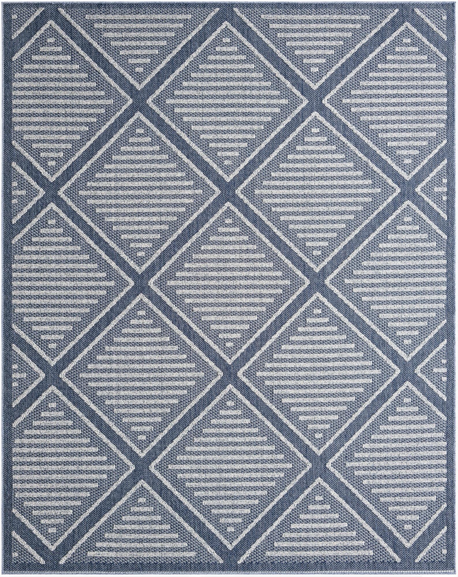 Primary image  7' 10 x 10'  Washable Lattice Indoor / Outdoor Rug