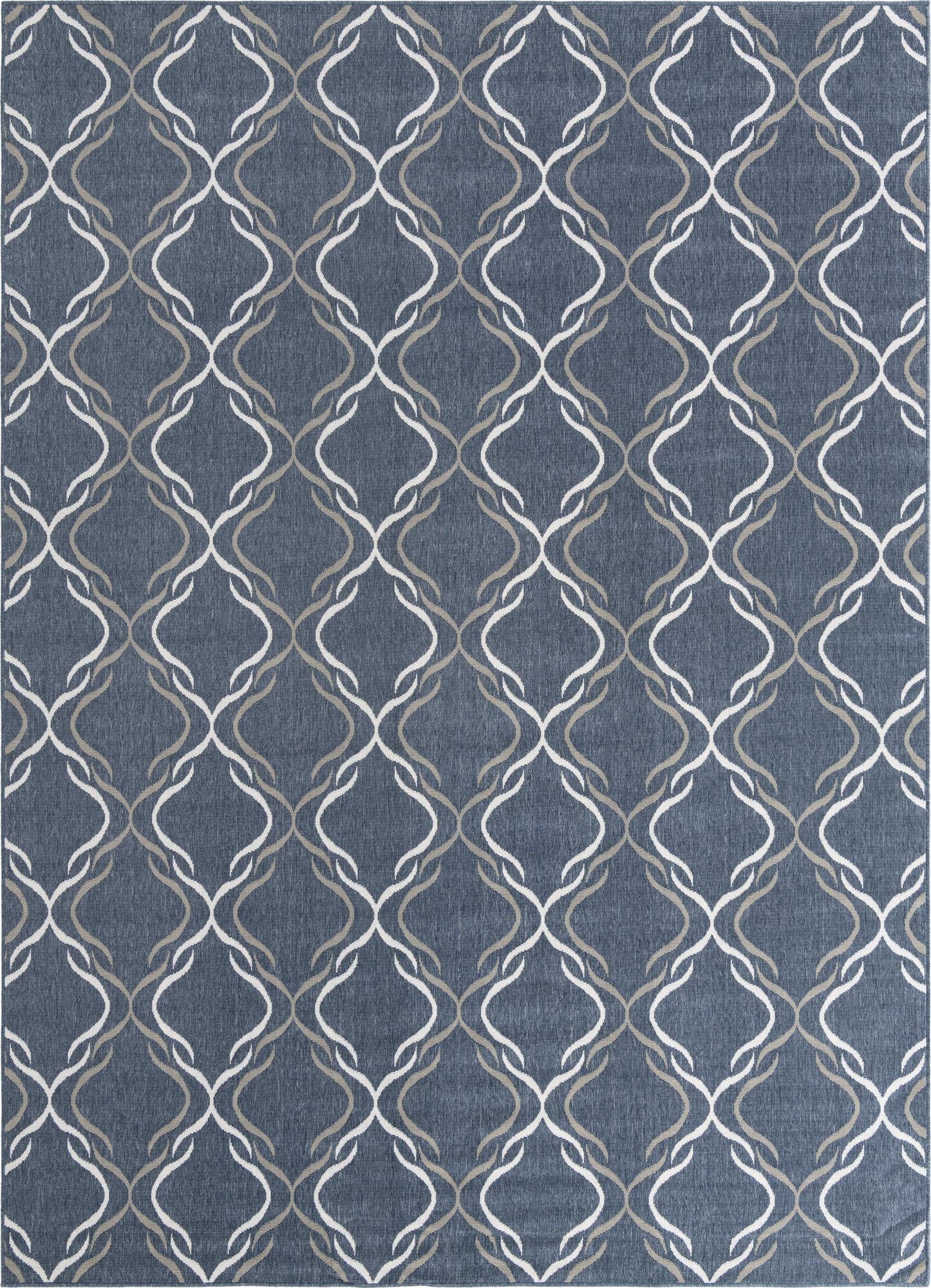 Primary image  9' x 12'  Washable Lattice Indoor / Outdoor Rug