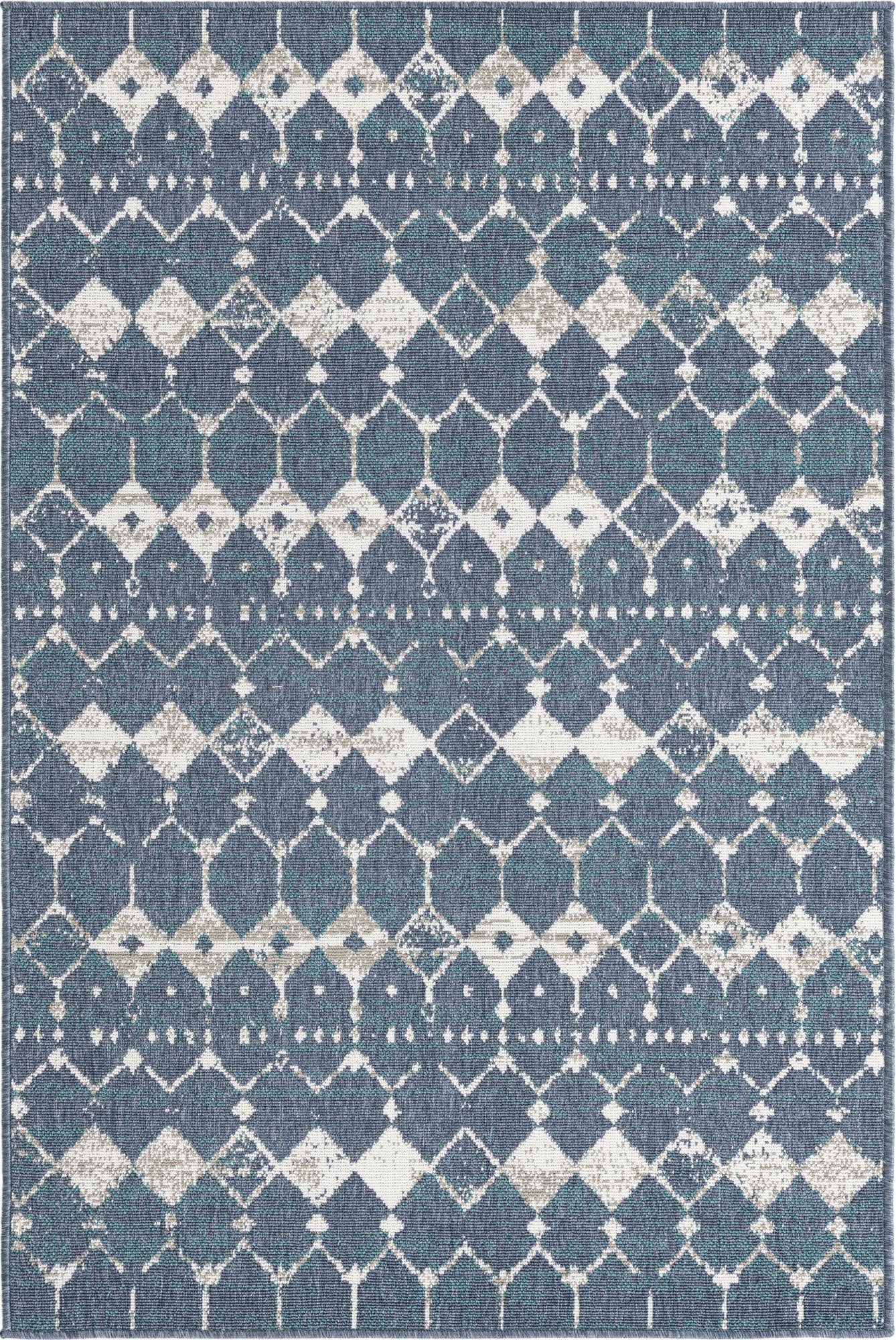  4' x 6'  Washable Lattice Indoor / Outdoor Rug