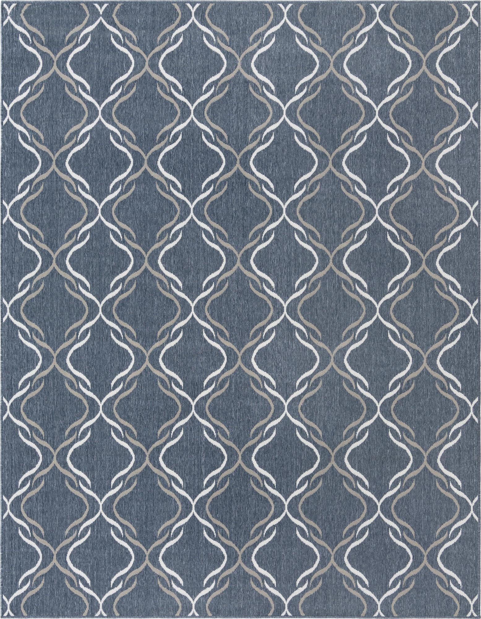  7' 10 x 10'  Washable Lattice Indoor / Outdoor Rug