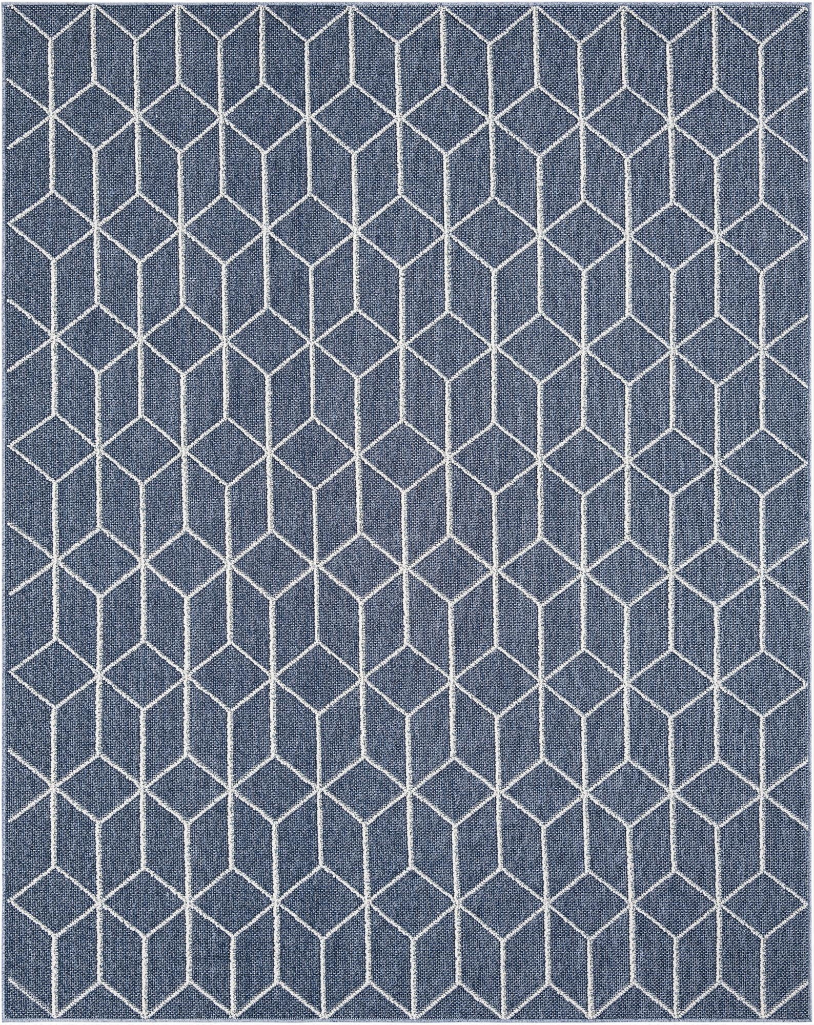  7' 10 x 10'  Washable Lattice Indoor / Outdoor Rug