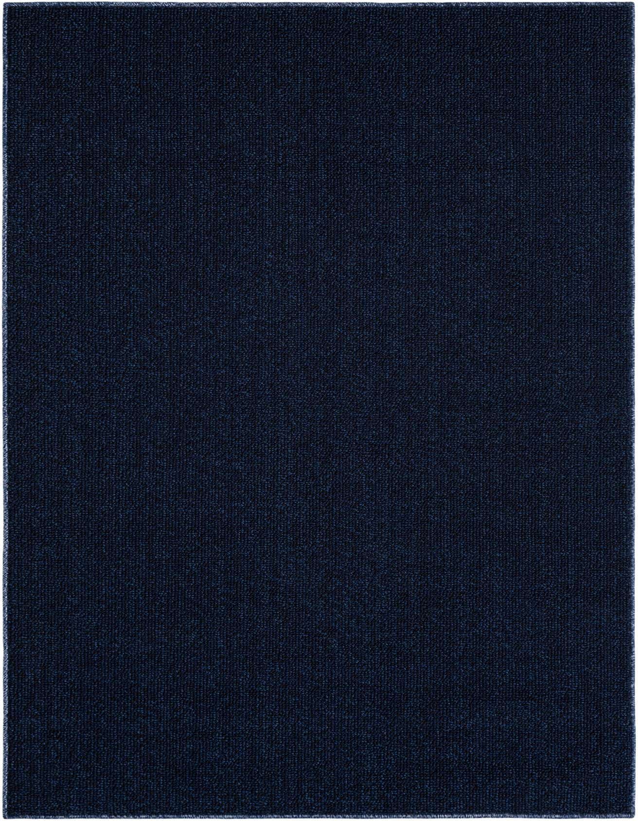 A 4x6 rectangular navy blue modern solid rug, made from polypropylene, suitable for indoor or outdoor use.