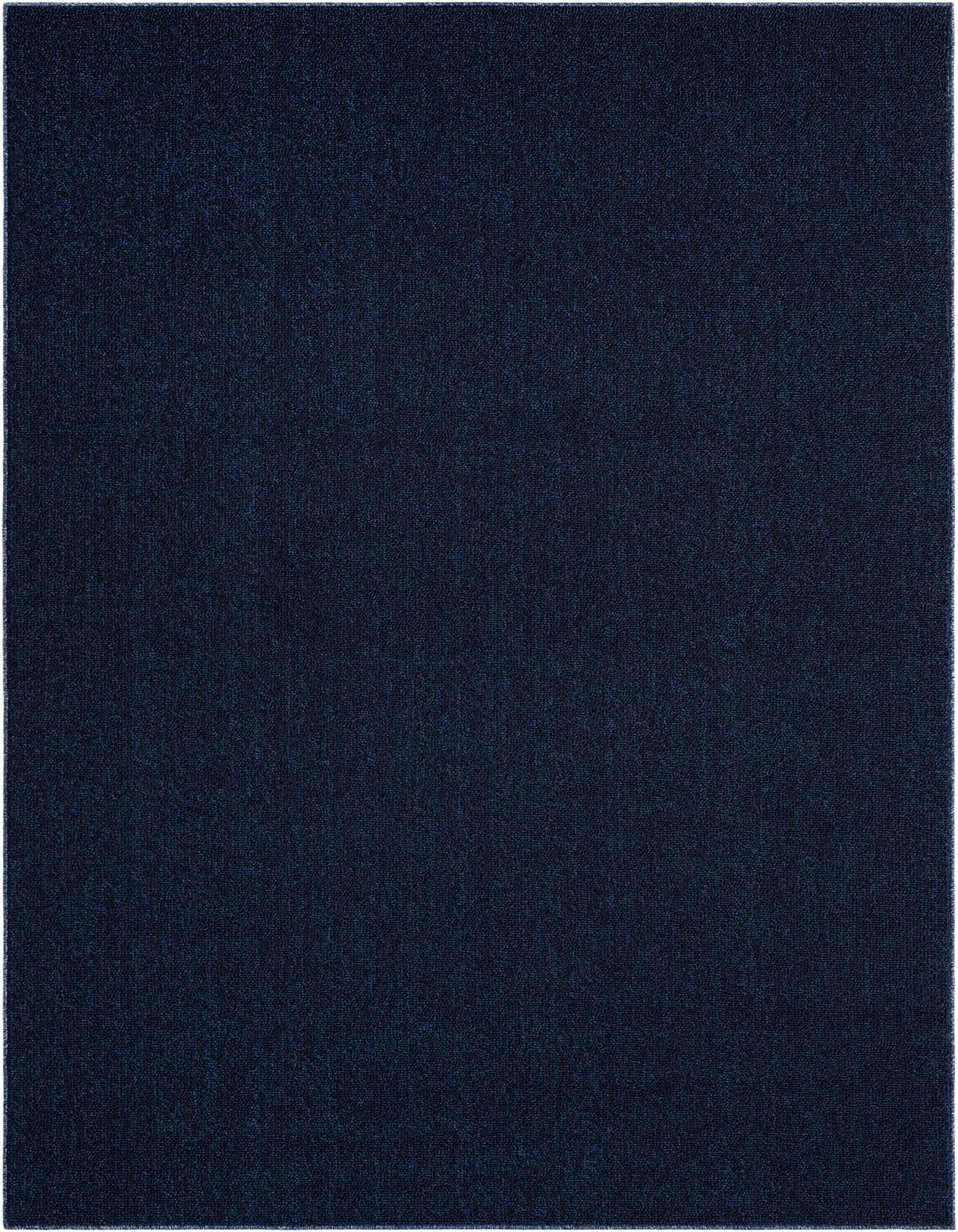A 6x9 rectangular navy blue modern solid rug, made from polypropylene, suitable for indoor or outdoor use.
