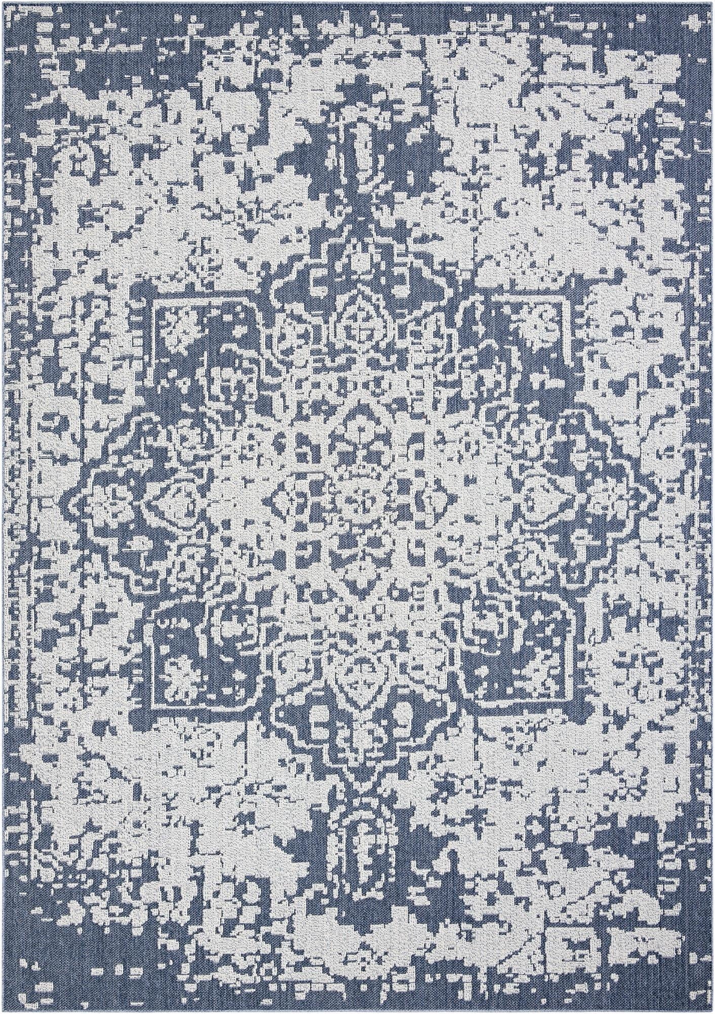  10' x 14' 1  Washable Traditional Indoor / Outdoor Rug