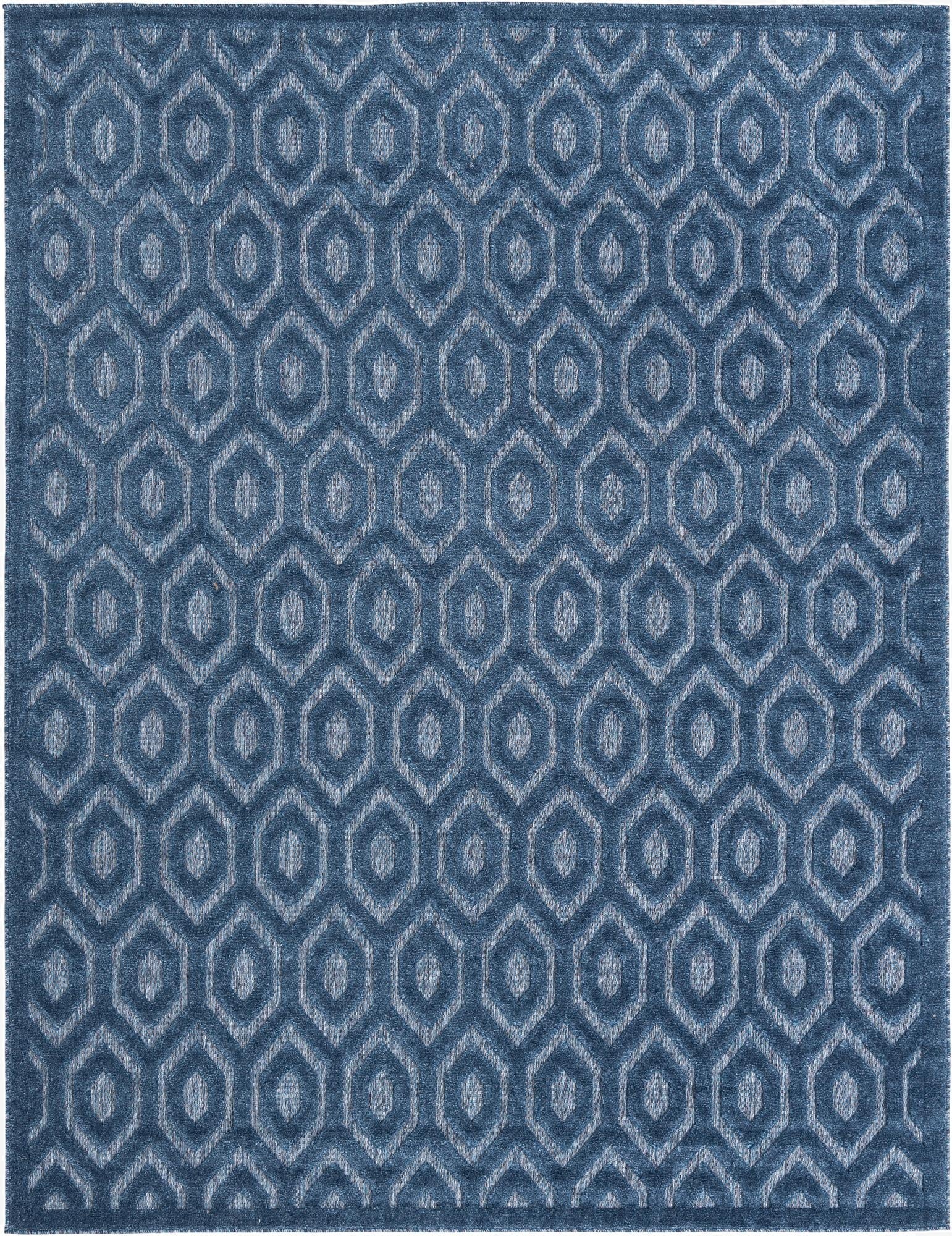  7' 10 x 10'  Washable Trellis Textured Indoor / Outdoor Rug
