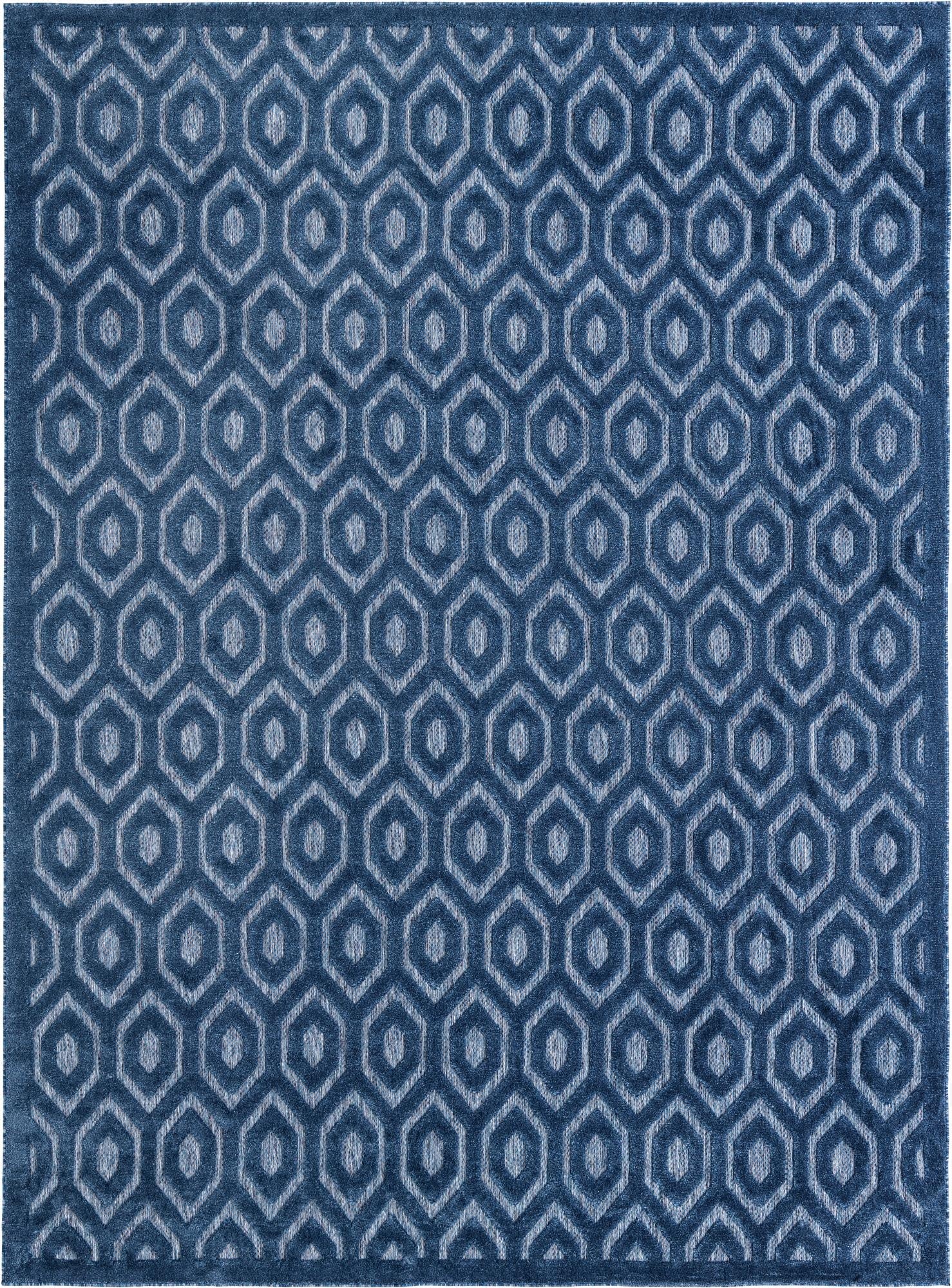 9' x 12'  Washable Trellis Textured Indoor / Outdoor Rug