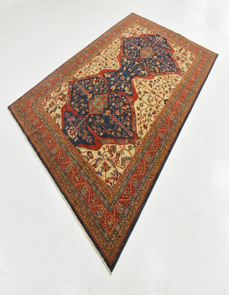 Detail image of  6' 9 x 10'  Hand Knotted Peshawar Ziegler Rug