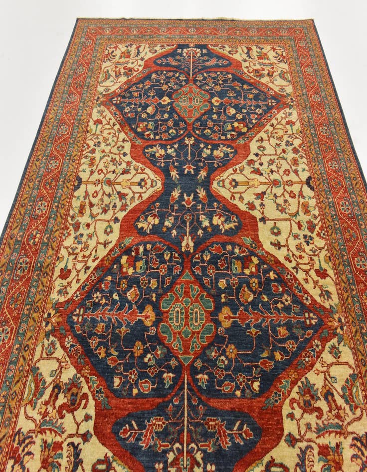 Detail image of  6' 9 x 10'  Hand Knotted Peshawar Ziegler Rug