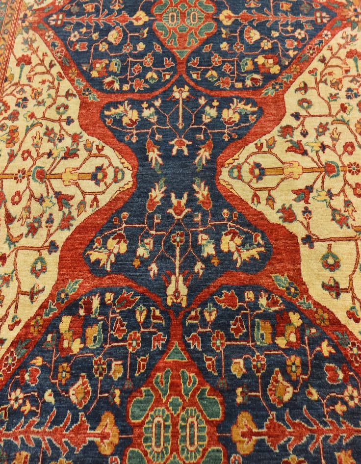 Detail image of  6' 9 x 10'  Hand Knotted Peshawar Ziegler Rug