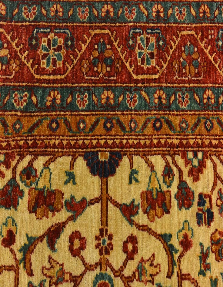 Detail image of  6' 9 x 10'  Hand Knotted Peshawar Ziegler Rug