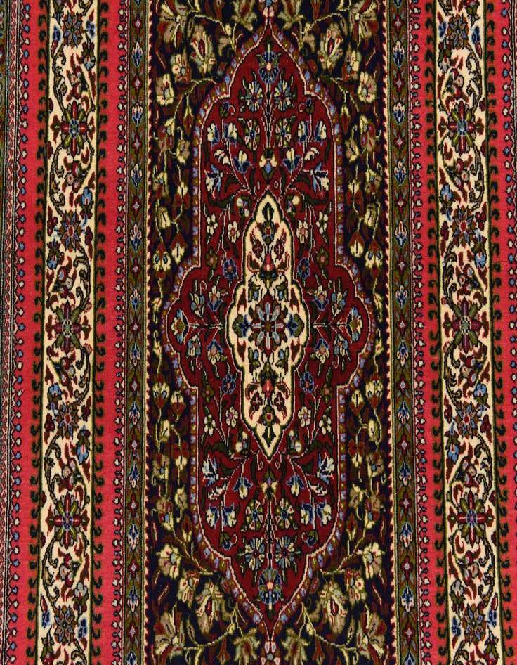 Detail image of  4' 7 x 6' 10  Hand Knotted Qom Persian Rug