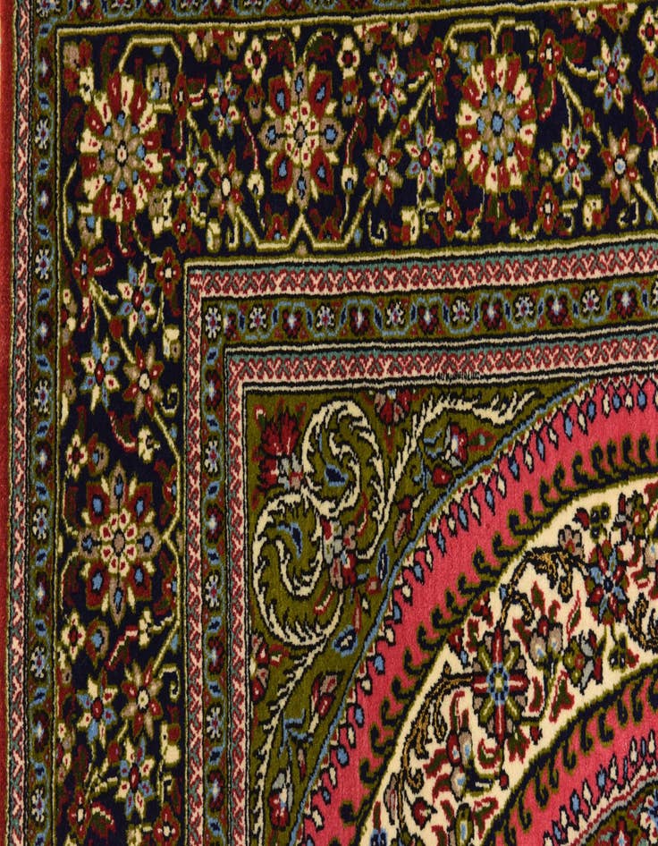 Detail image of  4' 7 x 6' 10  Hand Knotted Qom Persian Rug