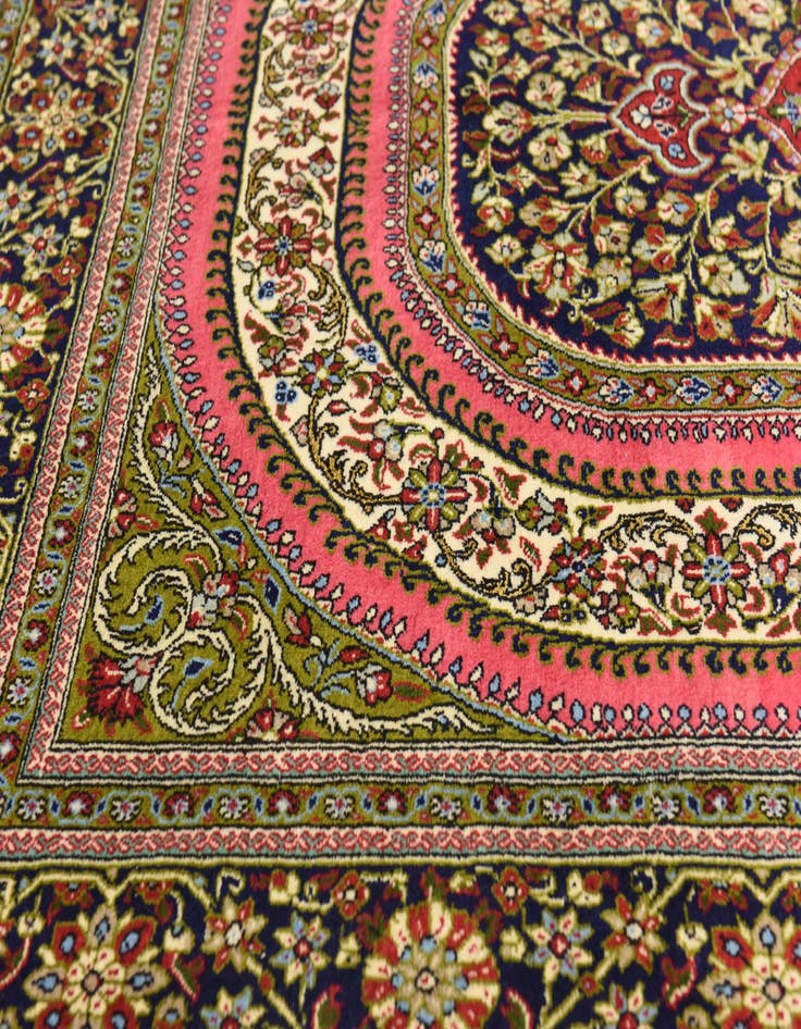Detail image of  4' 7 x 6' 10  Hand Knotted Qom Persian Rug