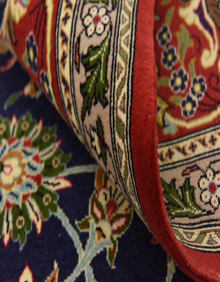 Detail image of  6' 11 x 10'  Hand Knotted Qom Persian Rug