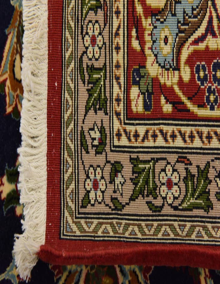 Detail image of  6' 11 x 10'  Hand Knotted Qom Persian Rug