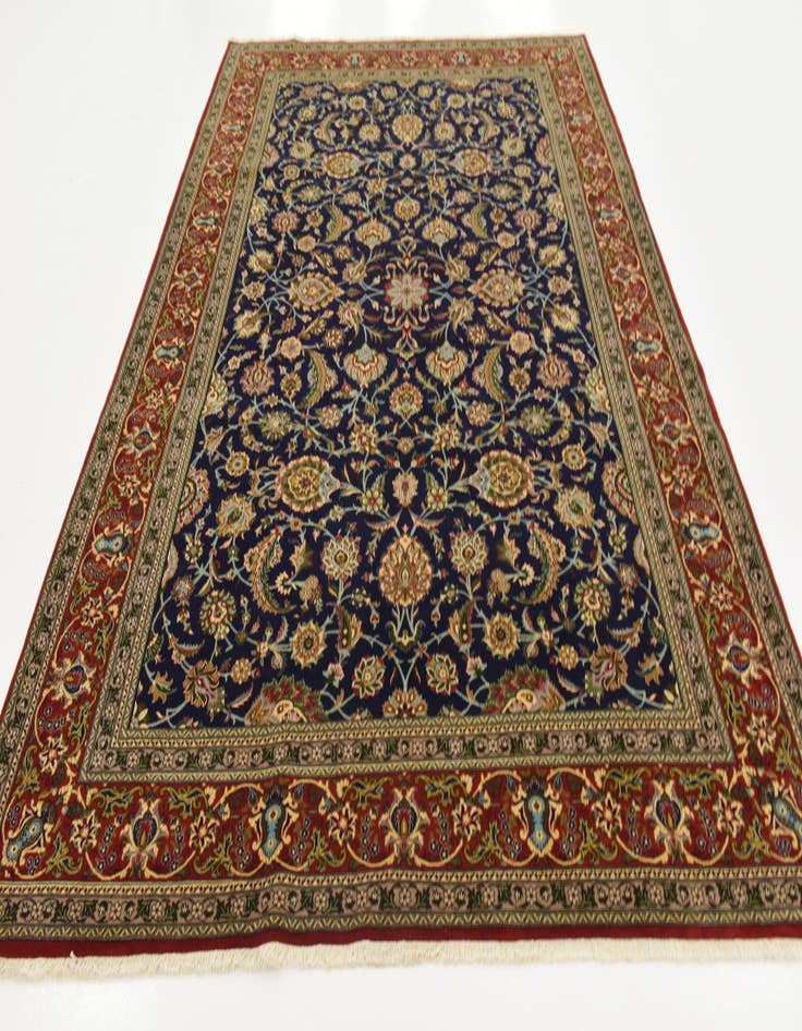 Detail image of  6' 11 x 10'  Hand Knotted Qom Persian Rug