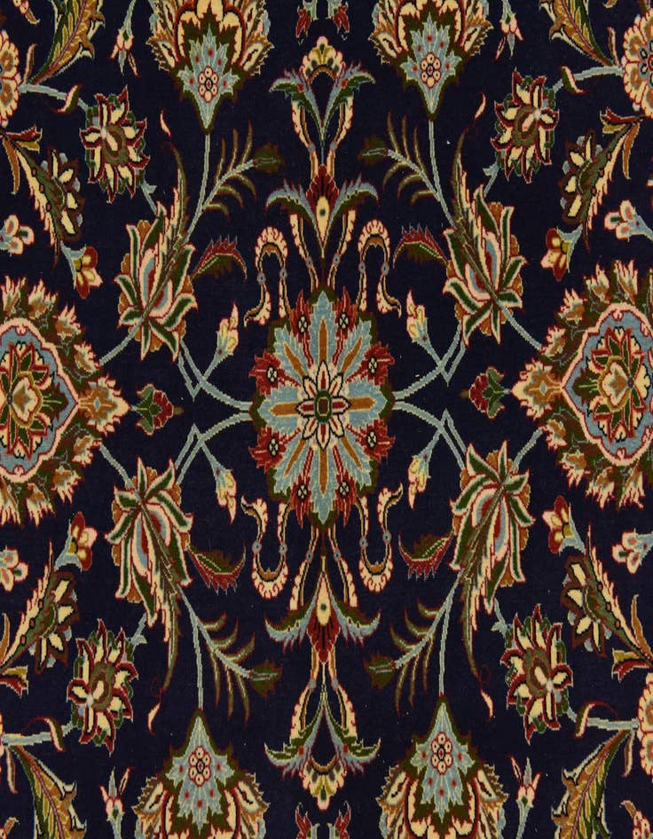 Detail image of  6' 11 x 10'  Hand Knotted Qom Persian Rug