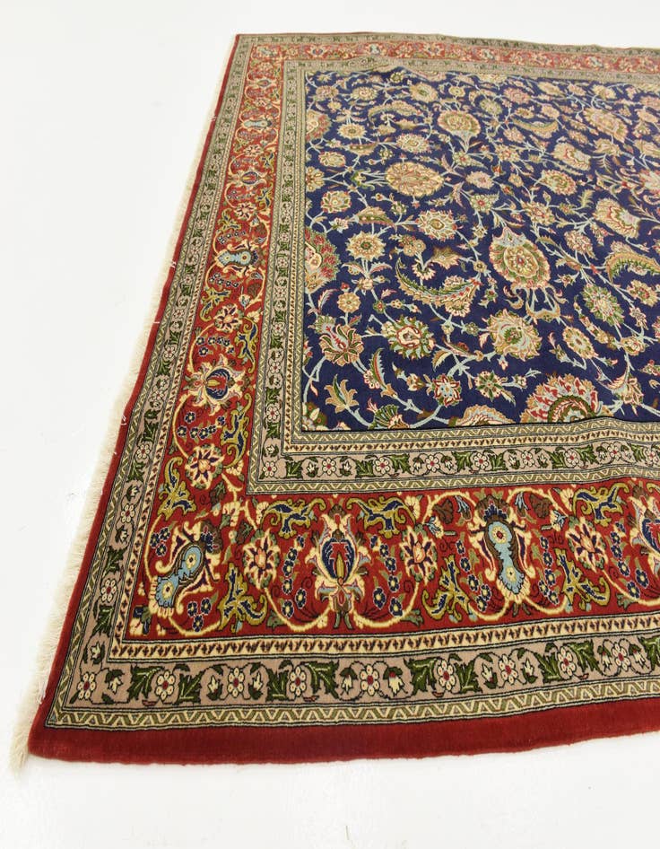 Detail image of  6' 11 x 10'  Hand Knotted Qom Persian Rug