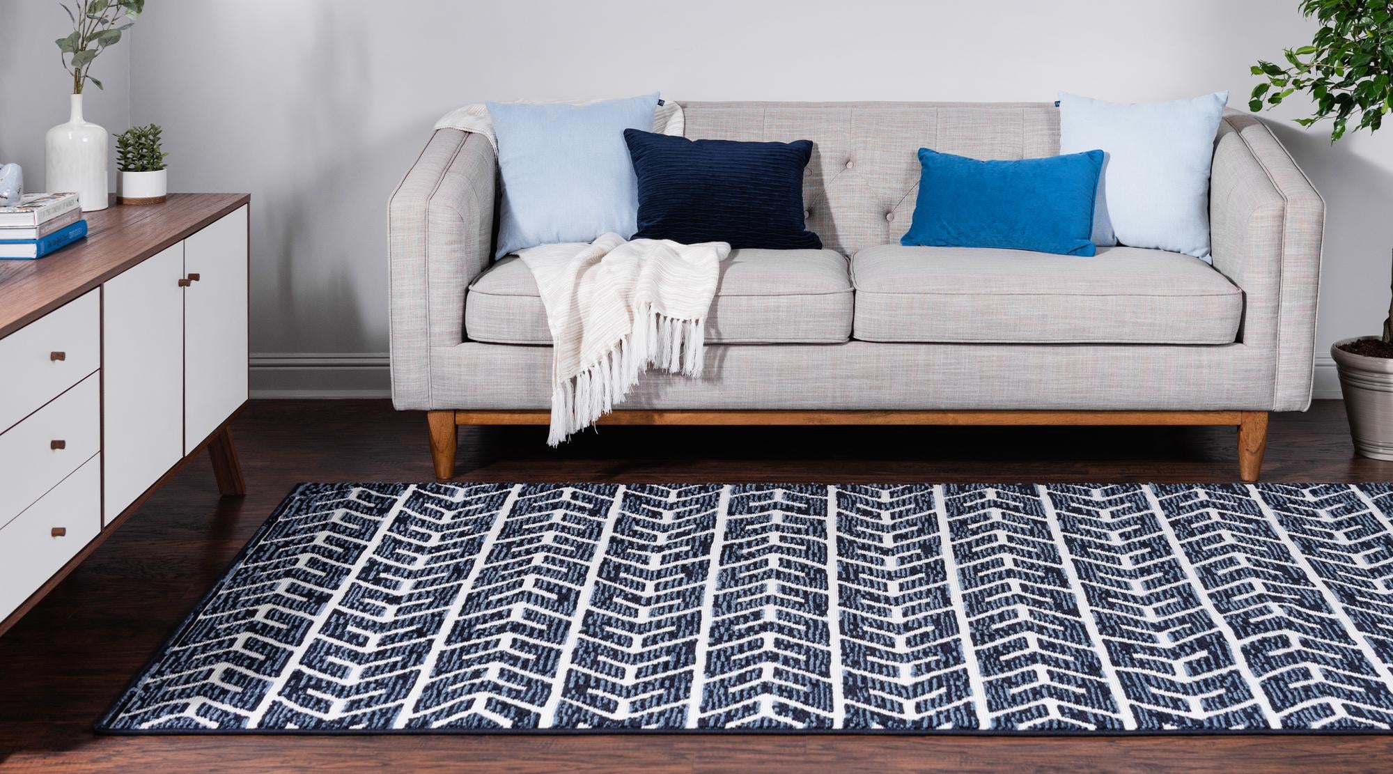 Navy Blue 6' x 9' Sabrina Soto Aston Indoor / Outdoor Rug | Rugs.com