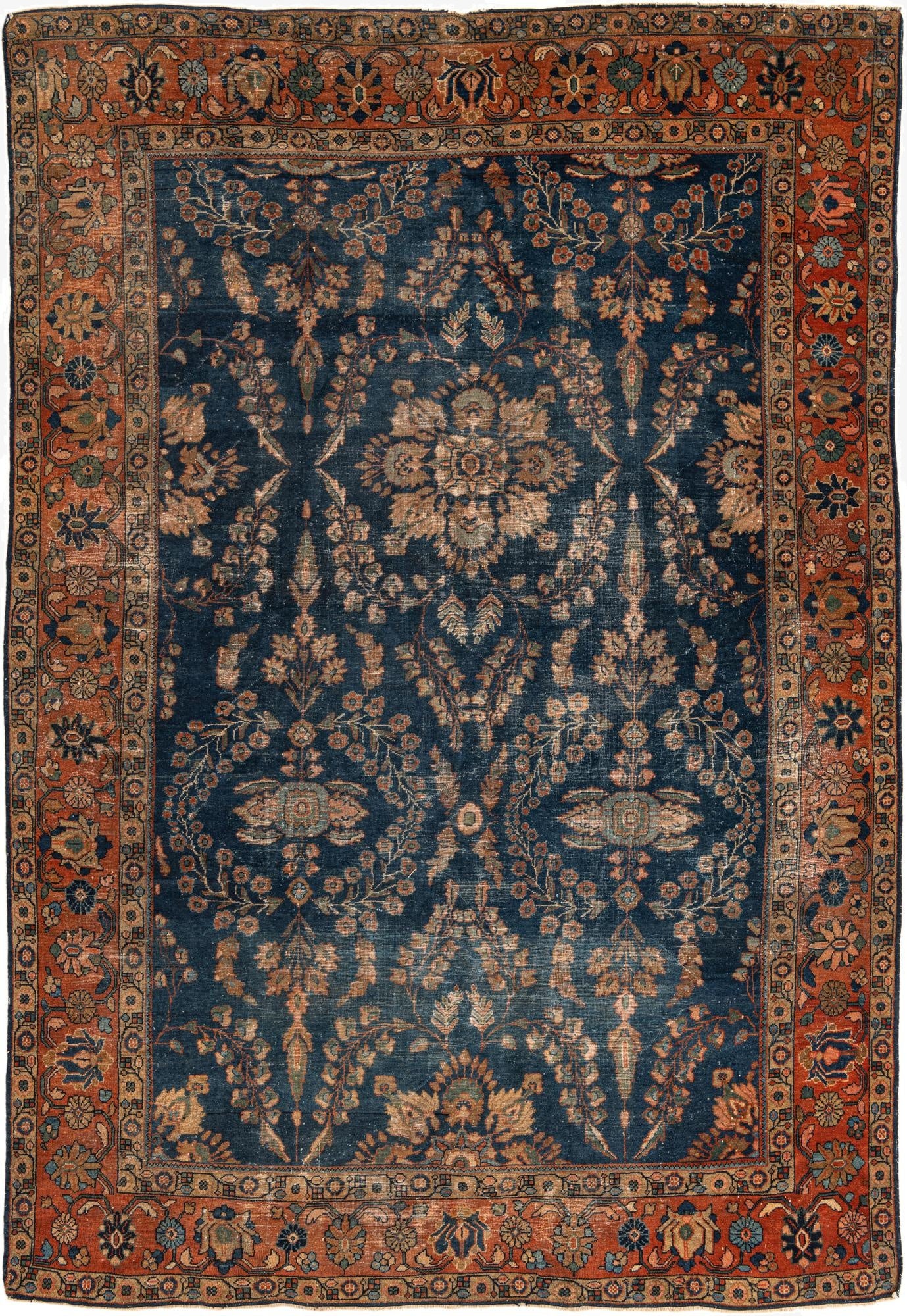  8' 7 x 12' 6  Hand Knotted Sarough Persian Wool Rug