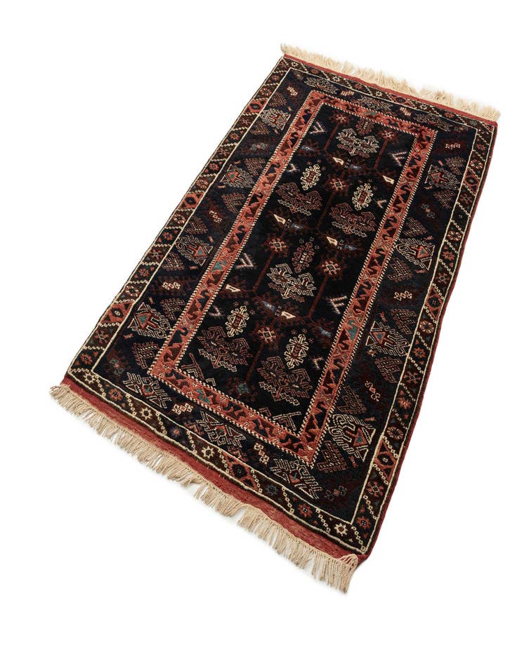 Detail image of  4' x 6' 3  Hand Knotted Shiraz Persian Wool Rug