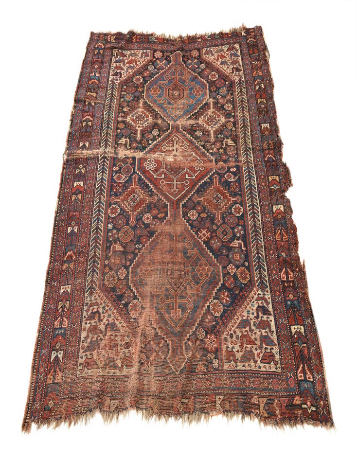 Detail image of 4' 3 x 5' Hand Knotted Shirvan Persian Wool Rug