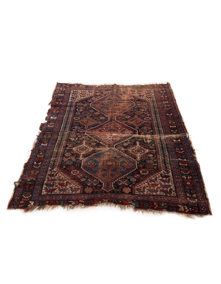 Detail image of  4' 3 x 5'  Hand Knotted Shirvan Persian Wool Rug