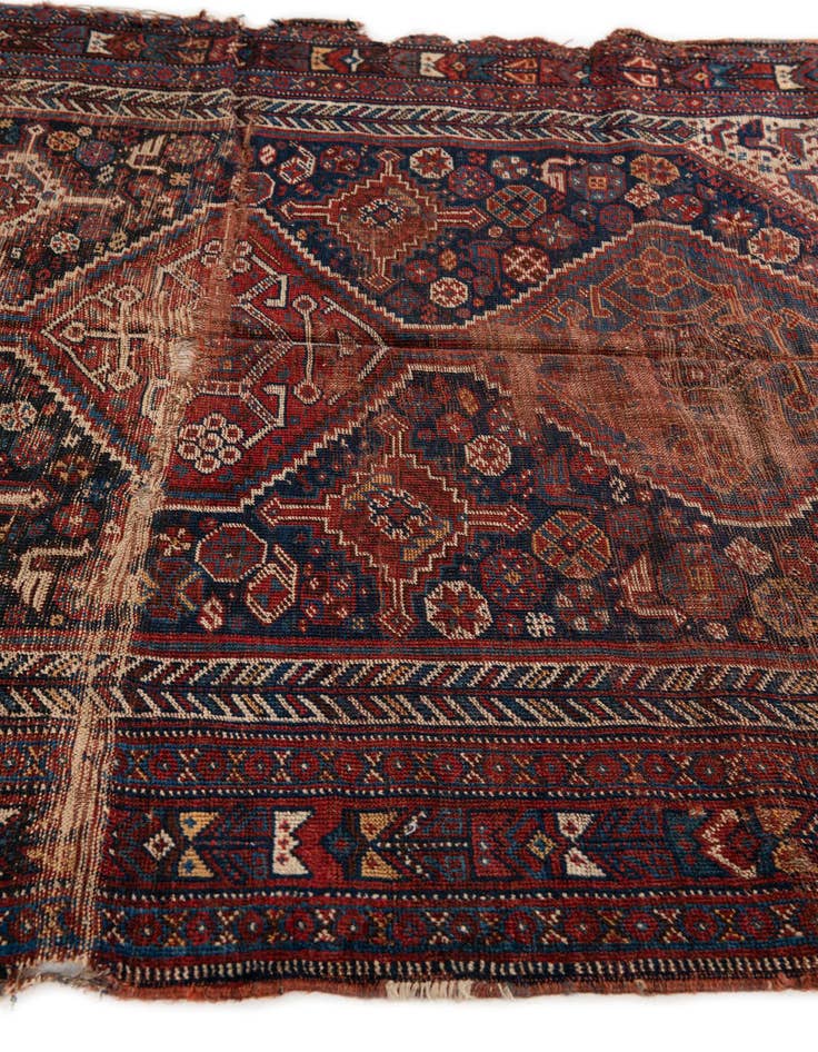 Detail image of  4' 3 x 5'  Hand Knotted Shirvan Persian Wool Rug