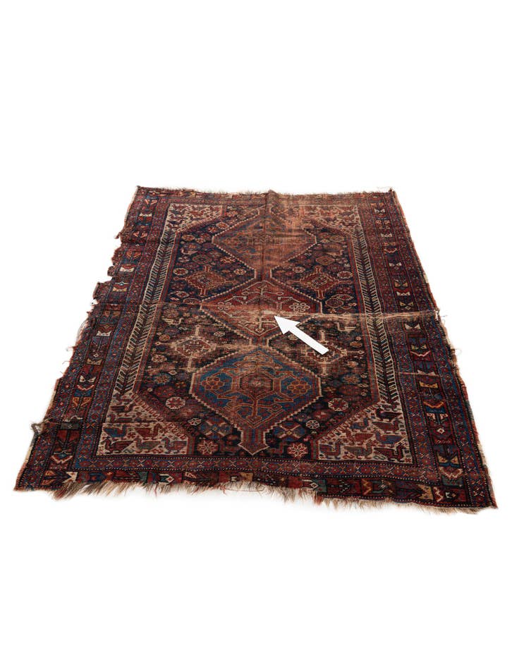 Detail image of  4' 3 x 5'  Hand Knotted Shirvan Persian Wool Rug