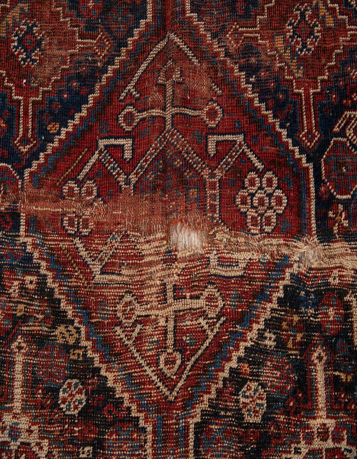 Detail image of  4' 3 x 5'  Hand Knotted Shirvan Persian Wool Rug