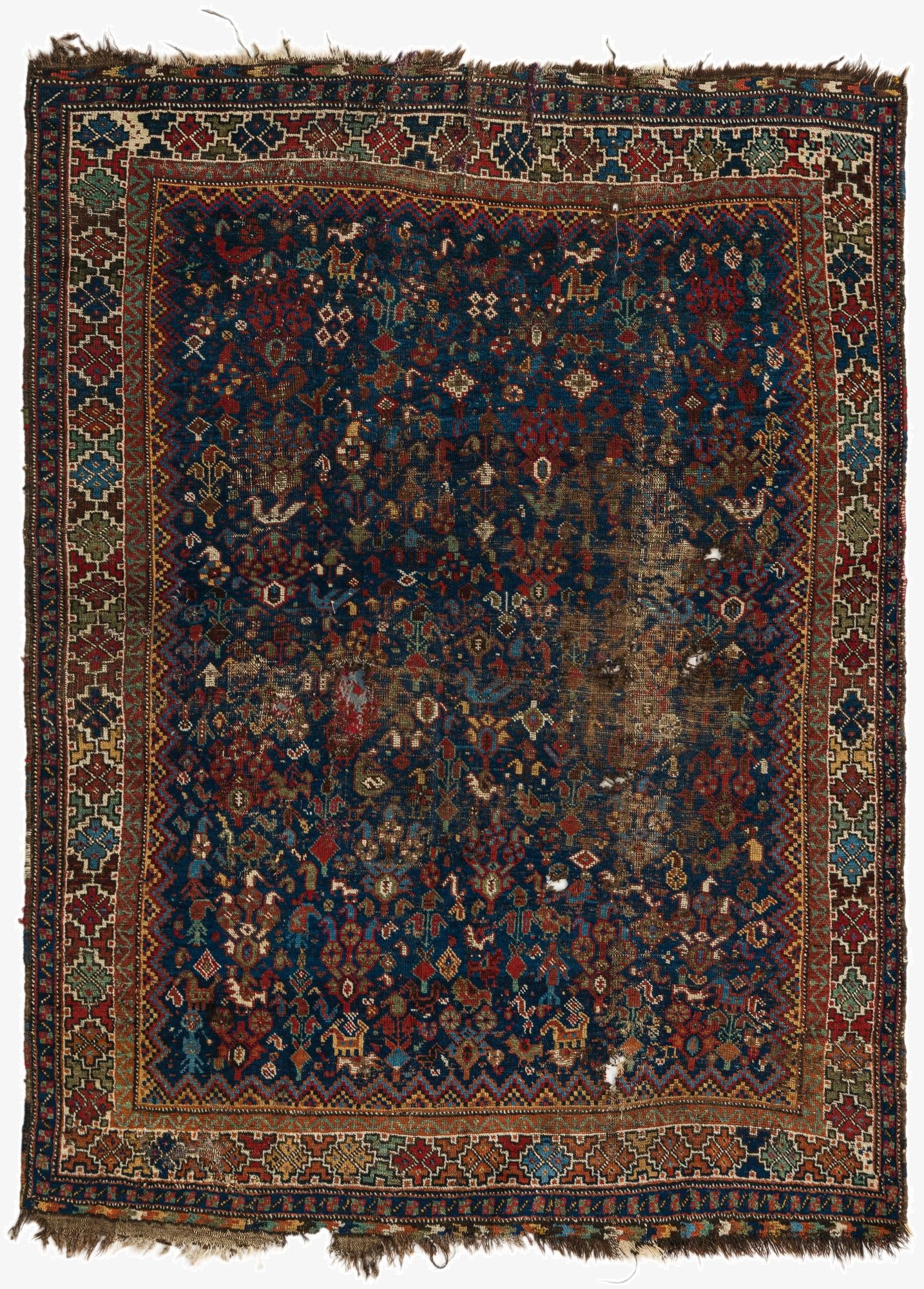  4' 1 x 5' 10  Hand Knotted Shirvan Persian Wool Rug