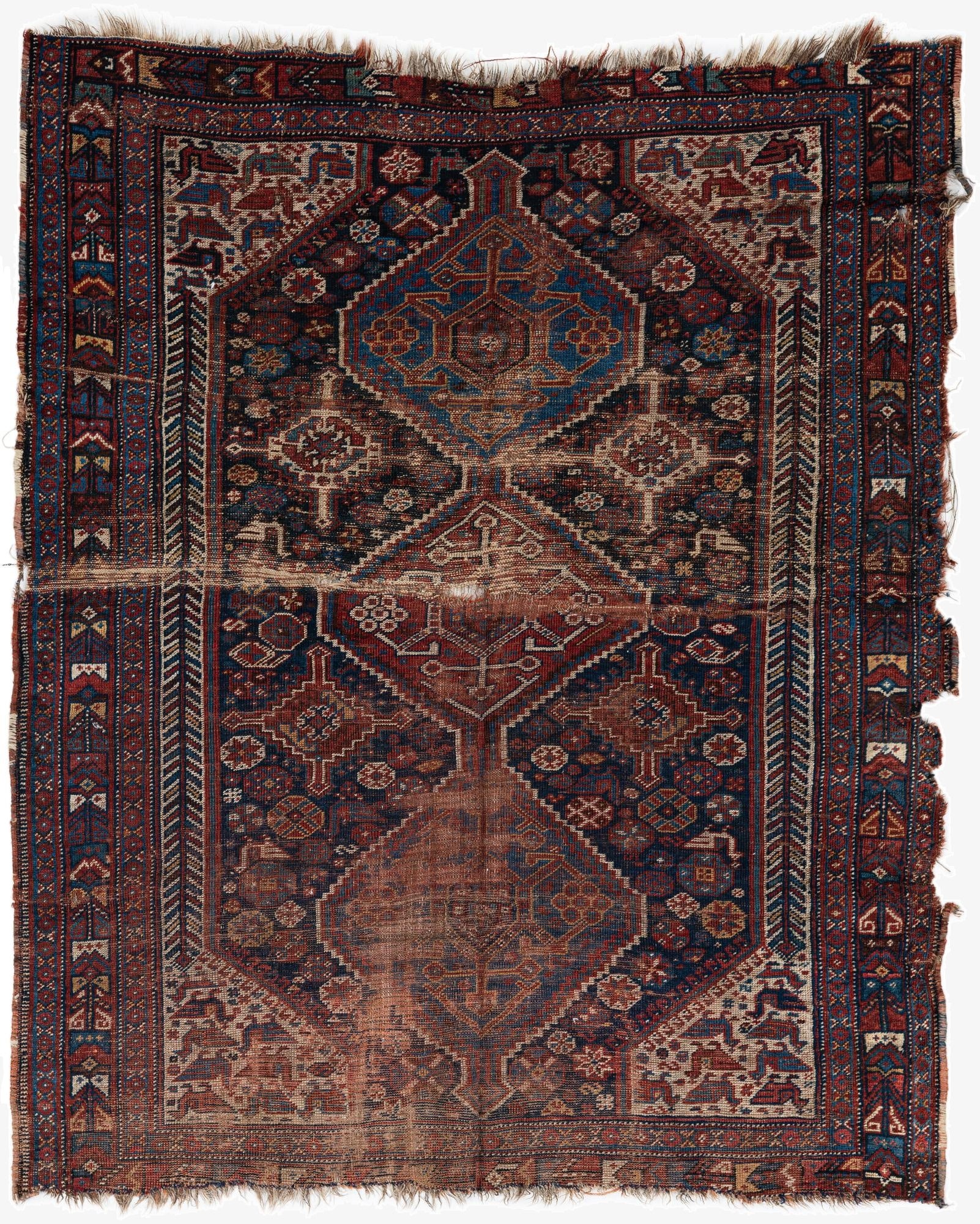  4' 3 x 5'  Hand Knotted Shirvan Persian Wool Rug