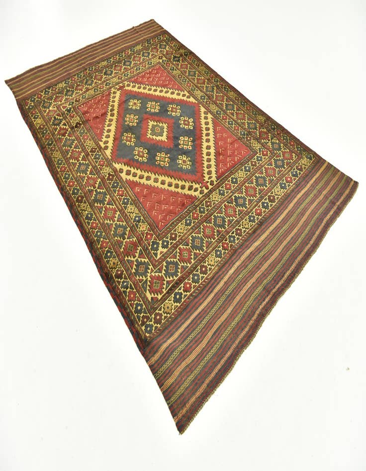 Detail image of 6' 1 x 9' 6 Hand Knotted Sumak Wool Rug